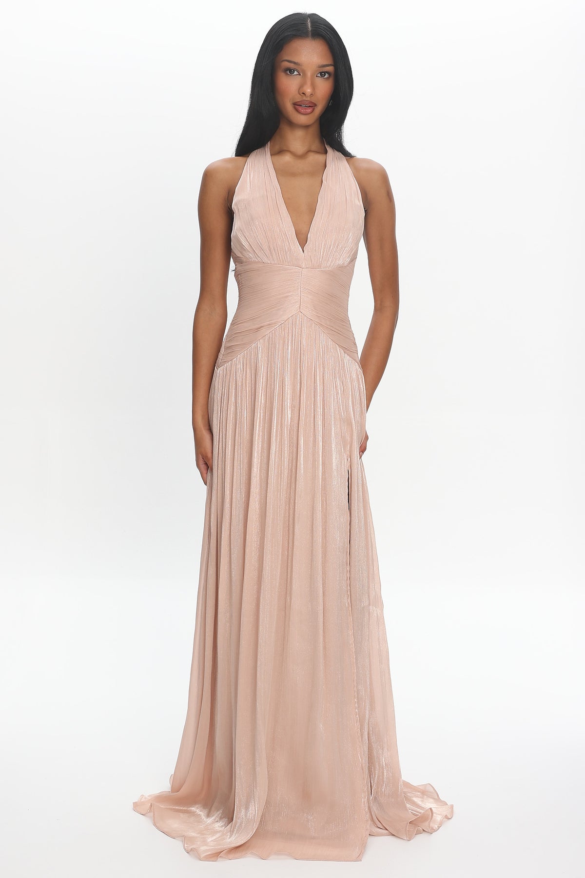 Champagne Wishes Halter Gown Champagne