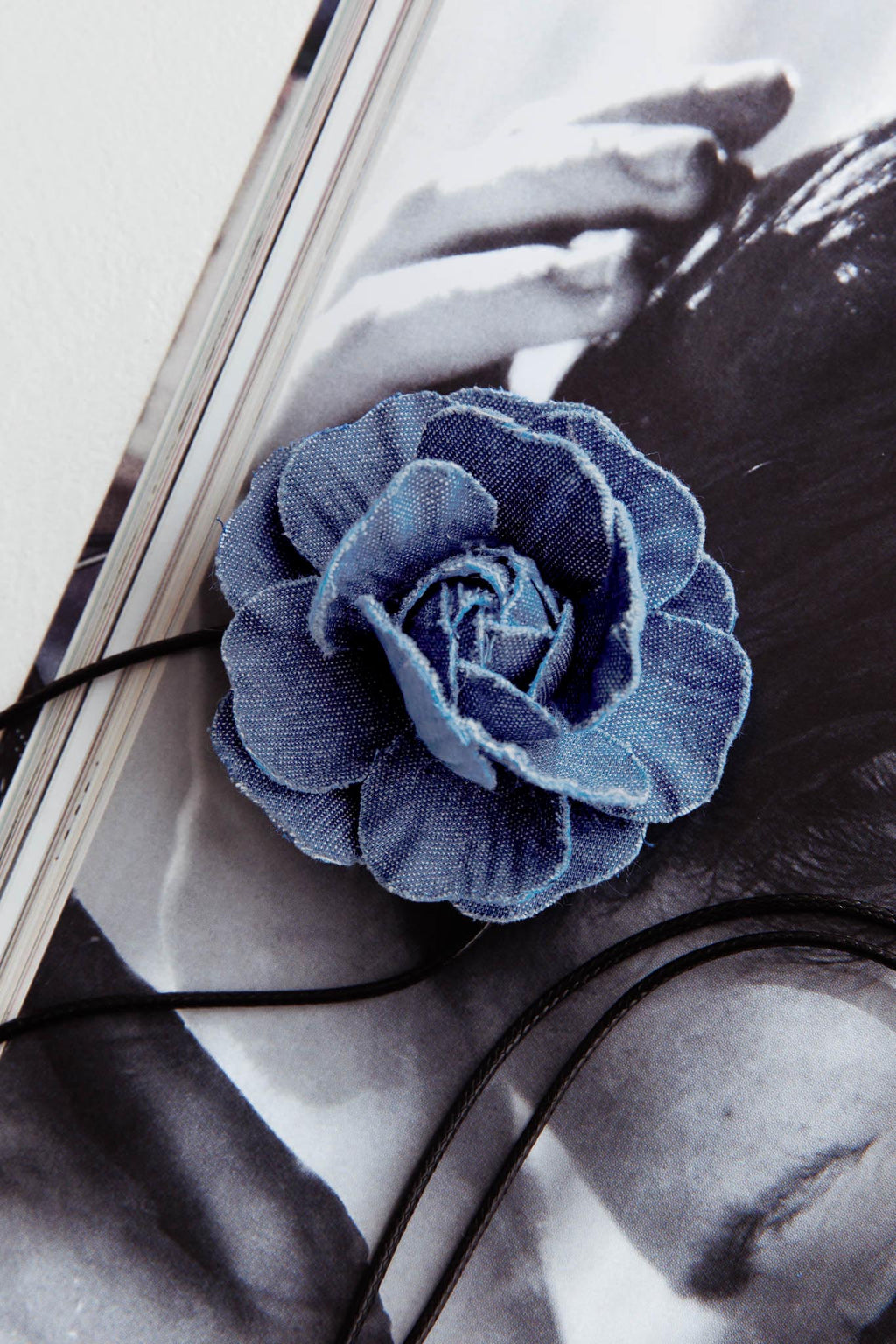 Averie Rosette Choker Necklace Denim by Selfie Leslie Australia