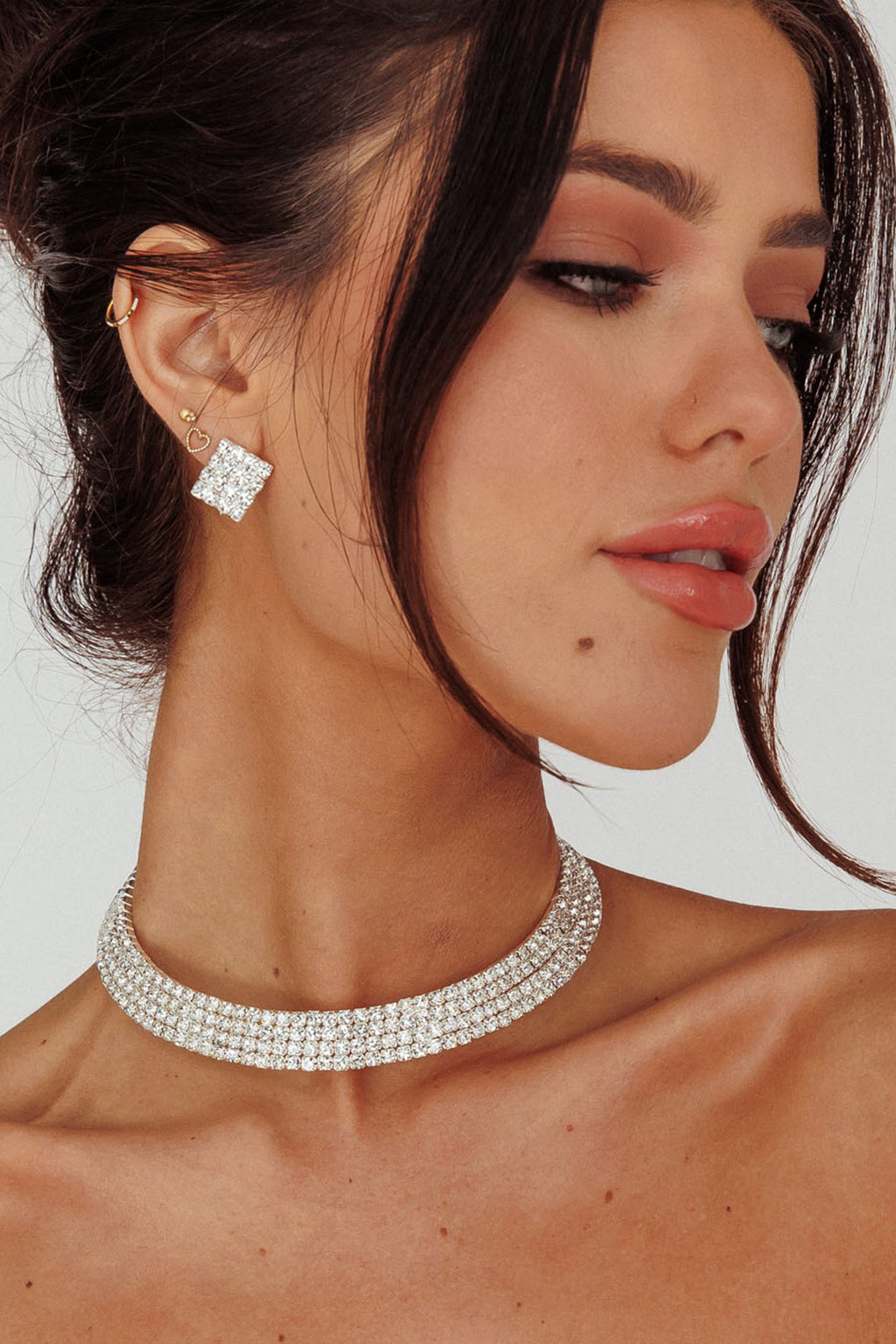 Sade Diamante Jewellery Set Silver by Selfie Leslie Australia