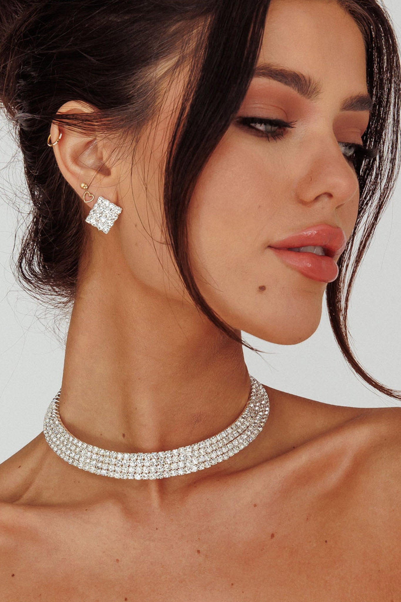 Sade Diamante Jewellery Set Silver by Selfie Leslie Australia