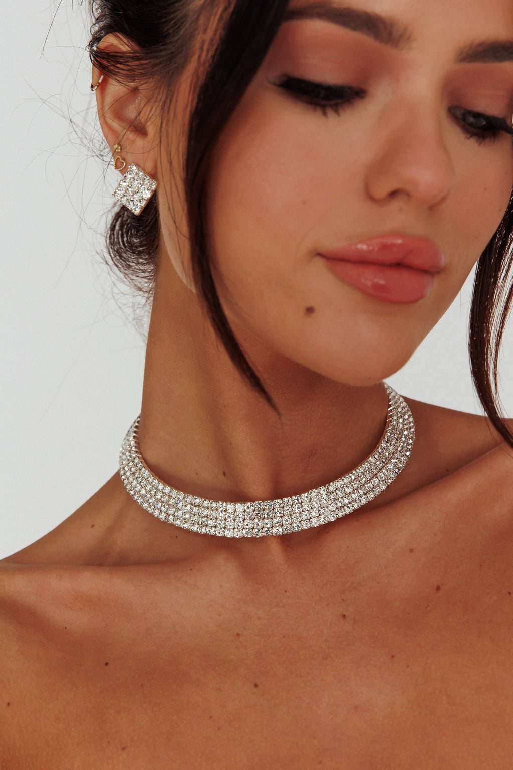 Sade Diamante Jewellery Set Silver by Selfie Leslie Australia