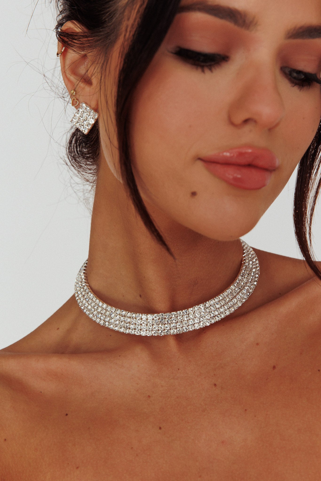 Sade Diamante Jewellery Set Silver by Selfie Leslie Australia