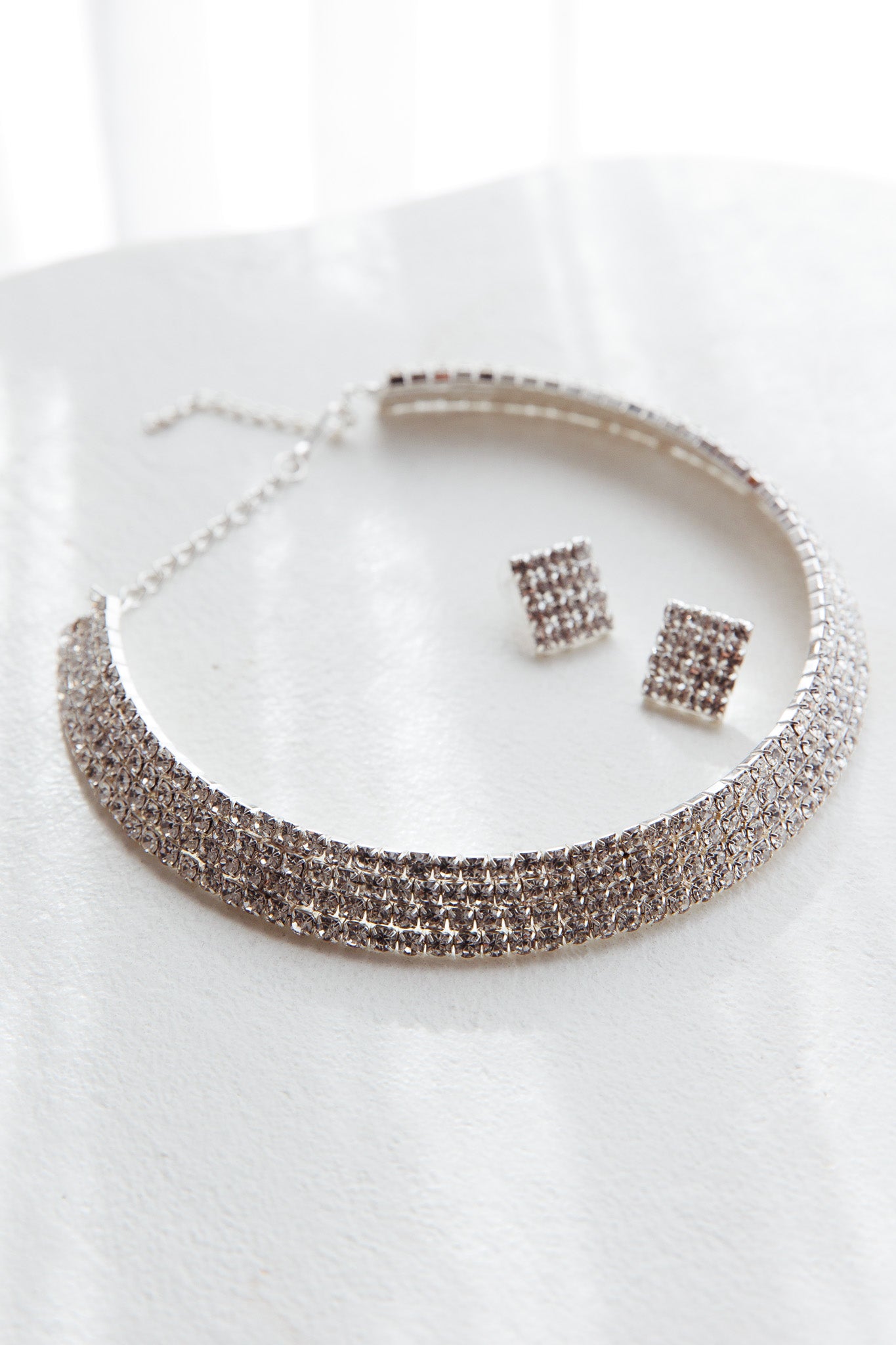 Sade Diamante Jewellery Set Silver by Selfie Leslie Australia