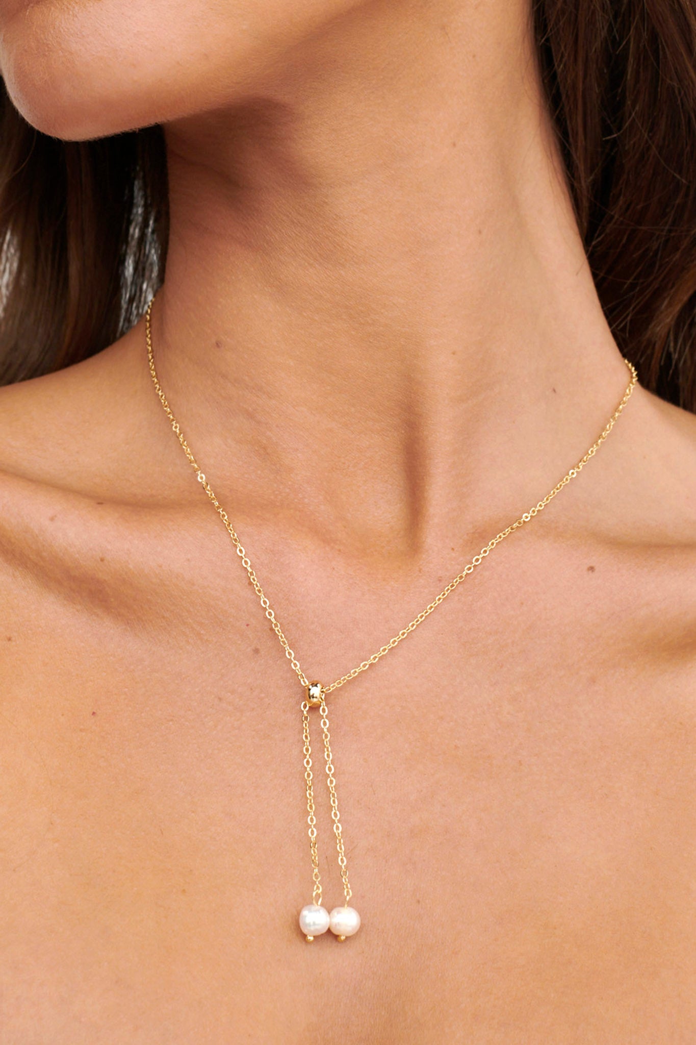 Esme Pearl Drop Necklace Gold by Selfie Leslie Australia