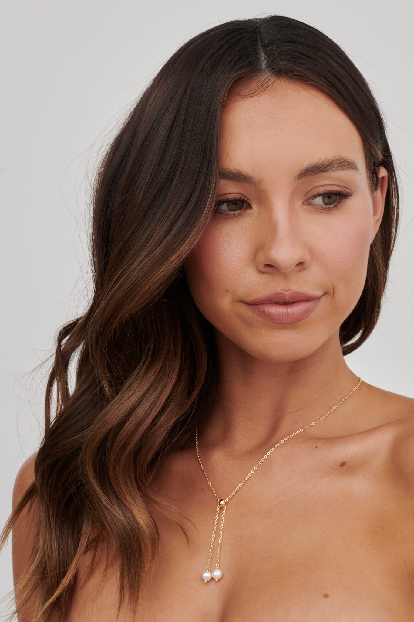 Esme Pearl Drop Necklace Gold by Selfie Leslie Australia