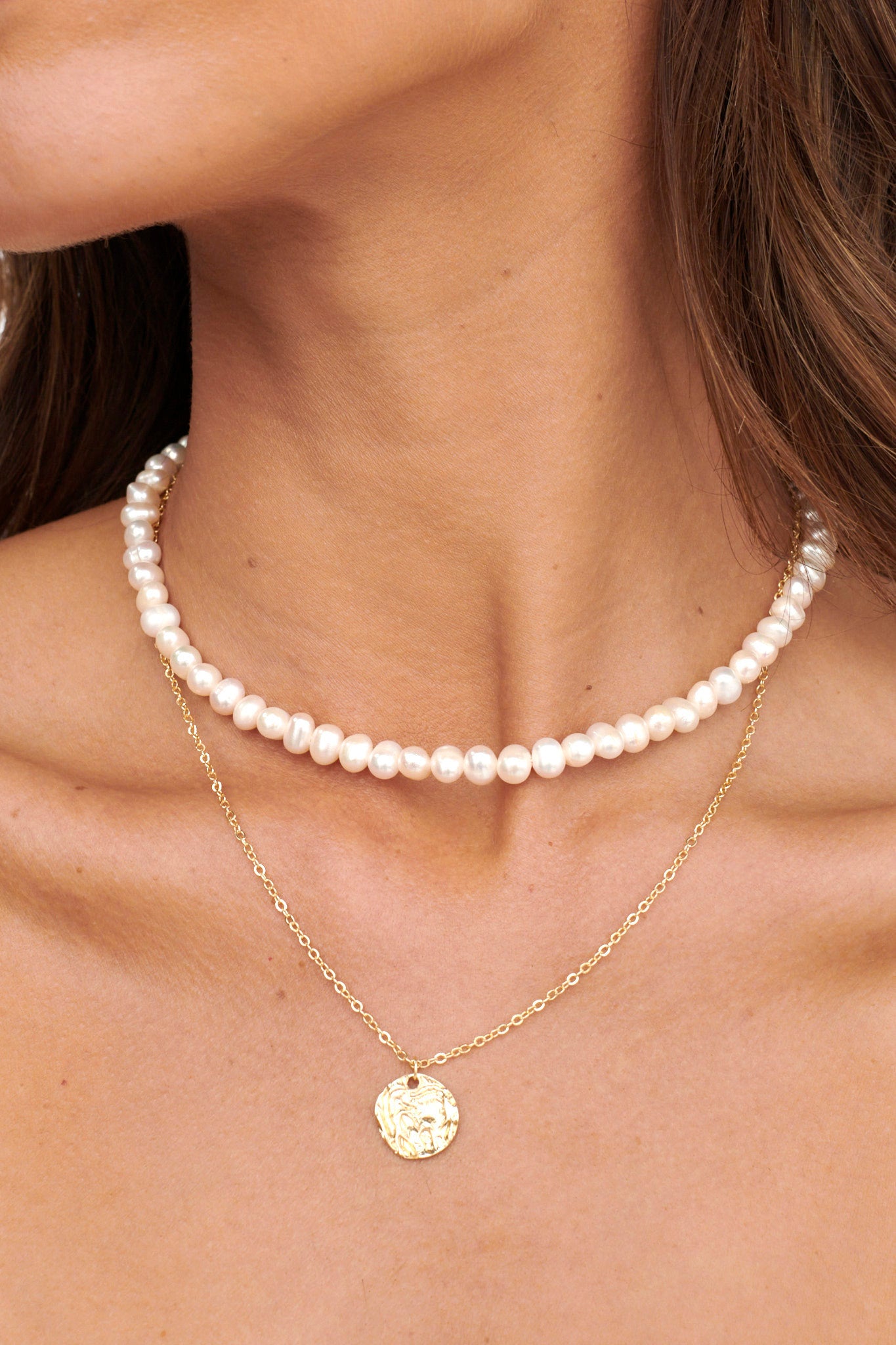 Nikita Pearl & Pendant Multi-Strand Necklace Gold by Selfie Leslie Australia