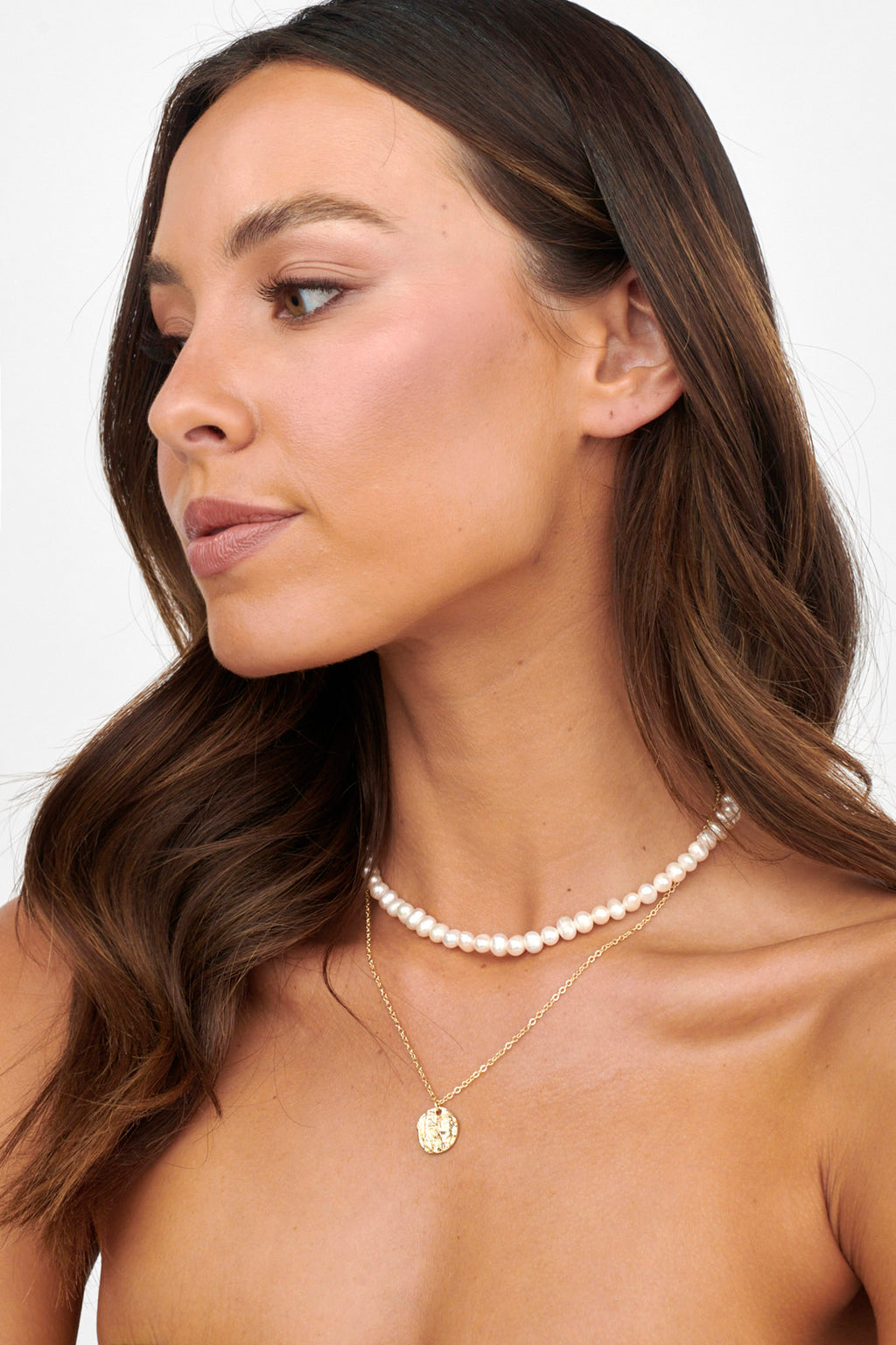 Nikita Pearl & Pendant Multi-Strand Necklace Gold by Selfie Leslie Australia