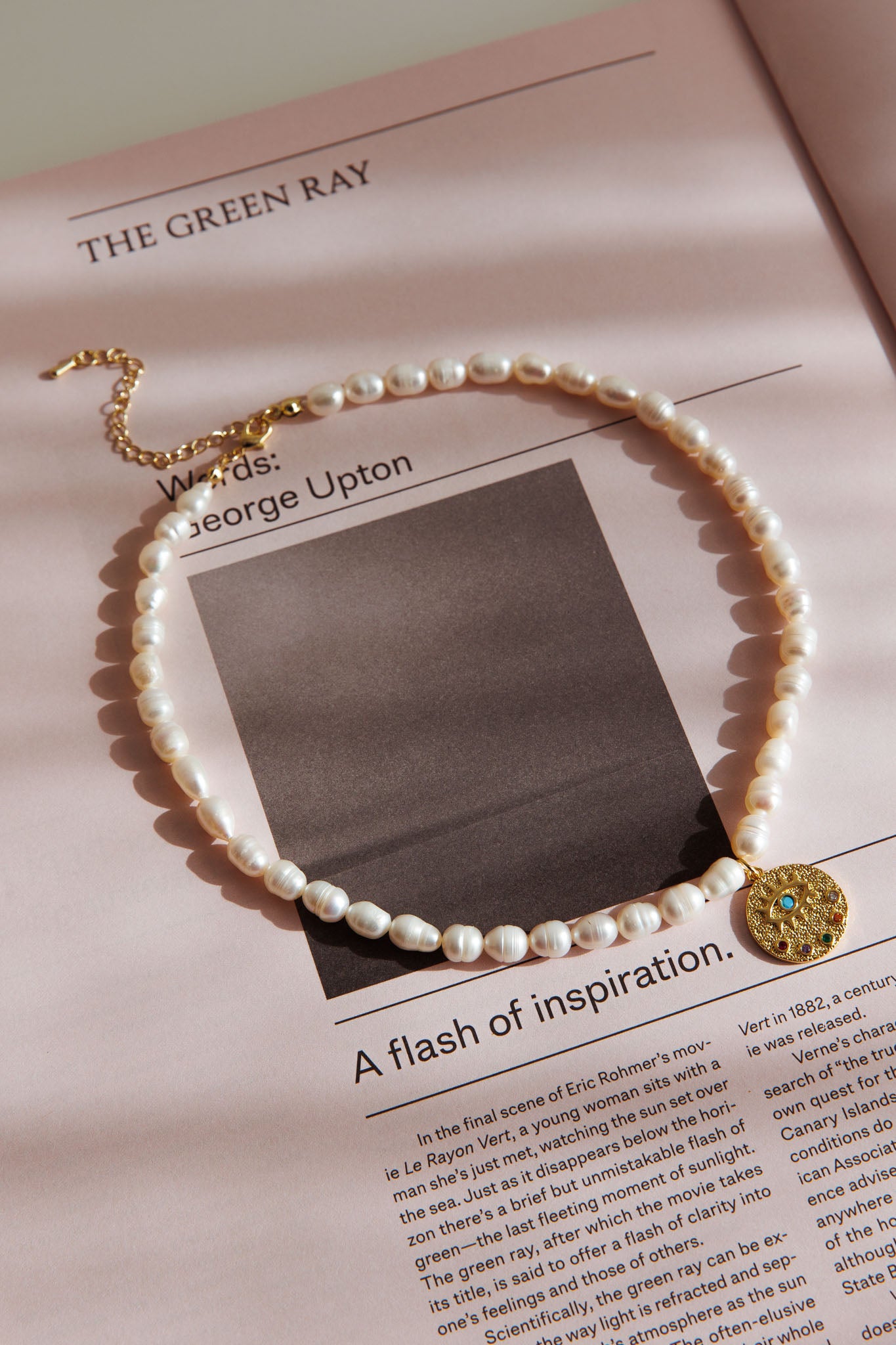 Evil Eye Freshwater Pearl Necklace Gold by Selfie Leslie Australia