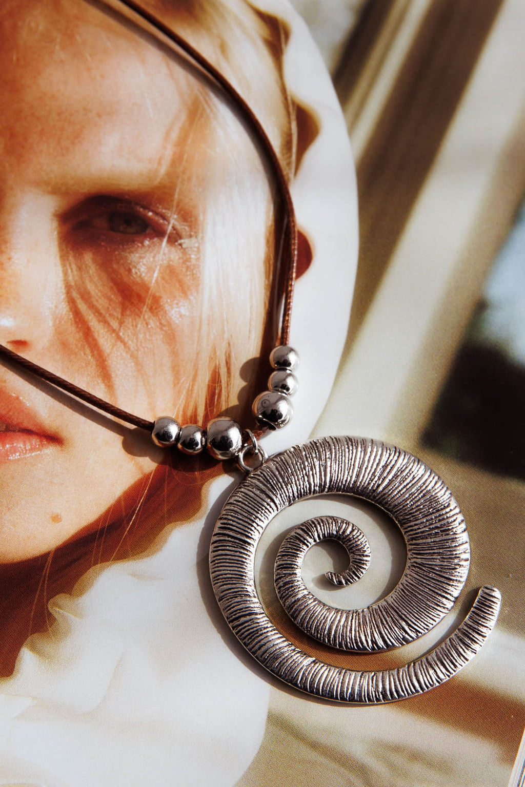 Coolum Swirl Pendant Necklace Silver by Selfie Leslie Australia