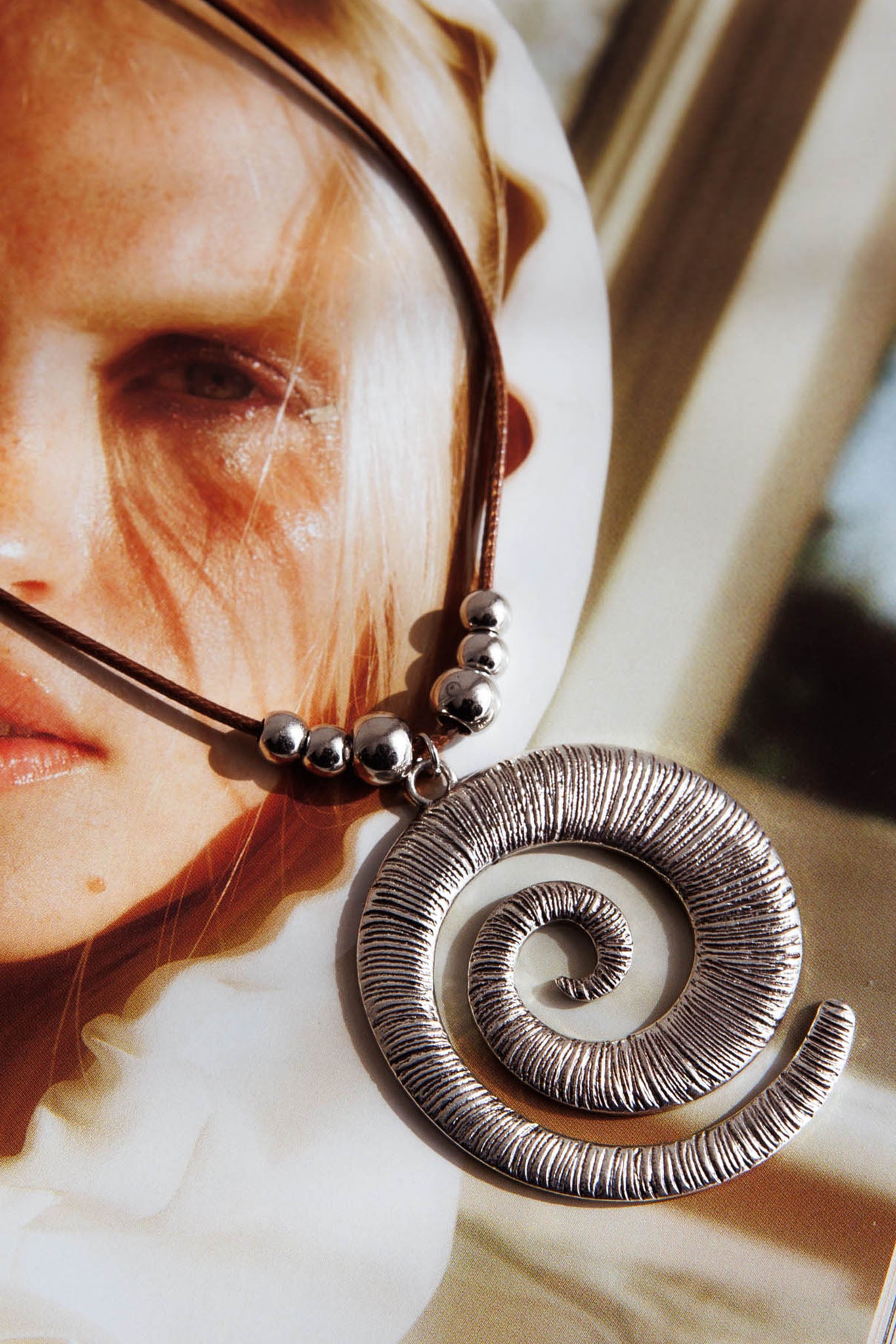 Coolum Swirl Pendant Necklace Silver by Selfie Leslie Australia