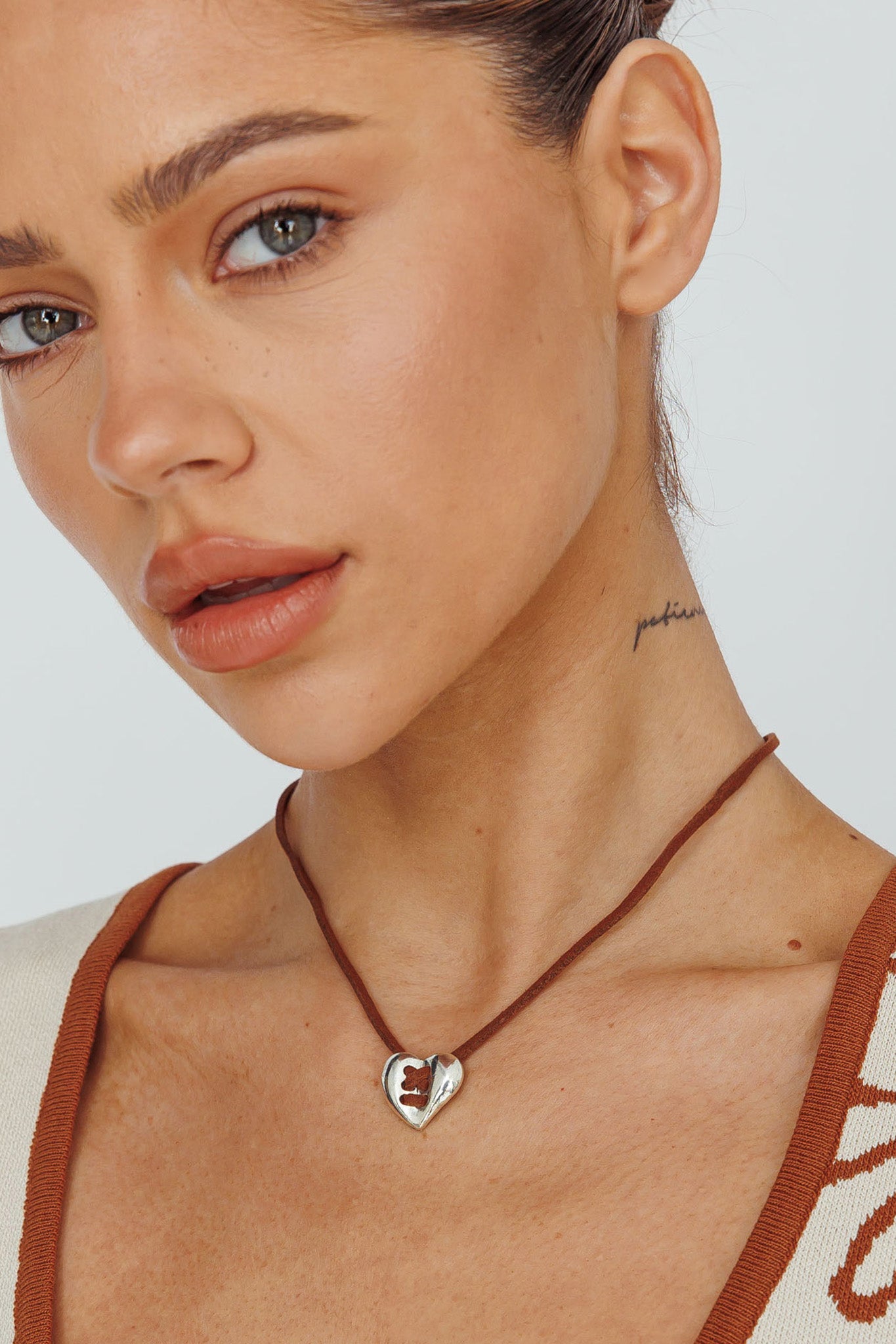 Daily Heart Pendant Necklace Silver by Selfie Leslie Australia