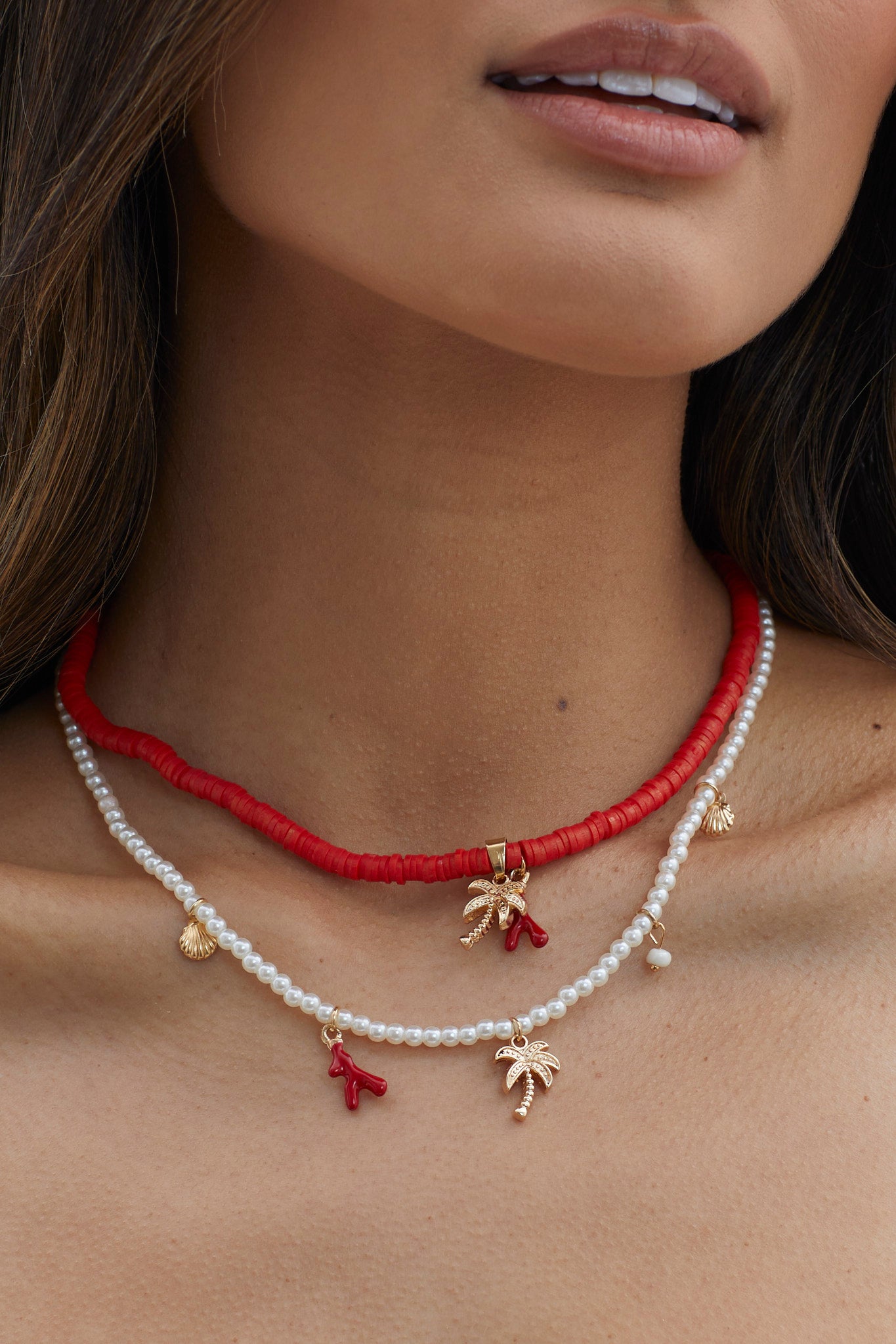 Tahiti Sunset Pearl Beach Necklace Gold by Selfie Leslie Australia