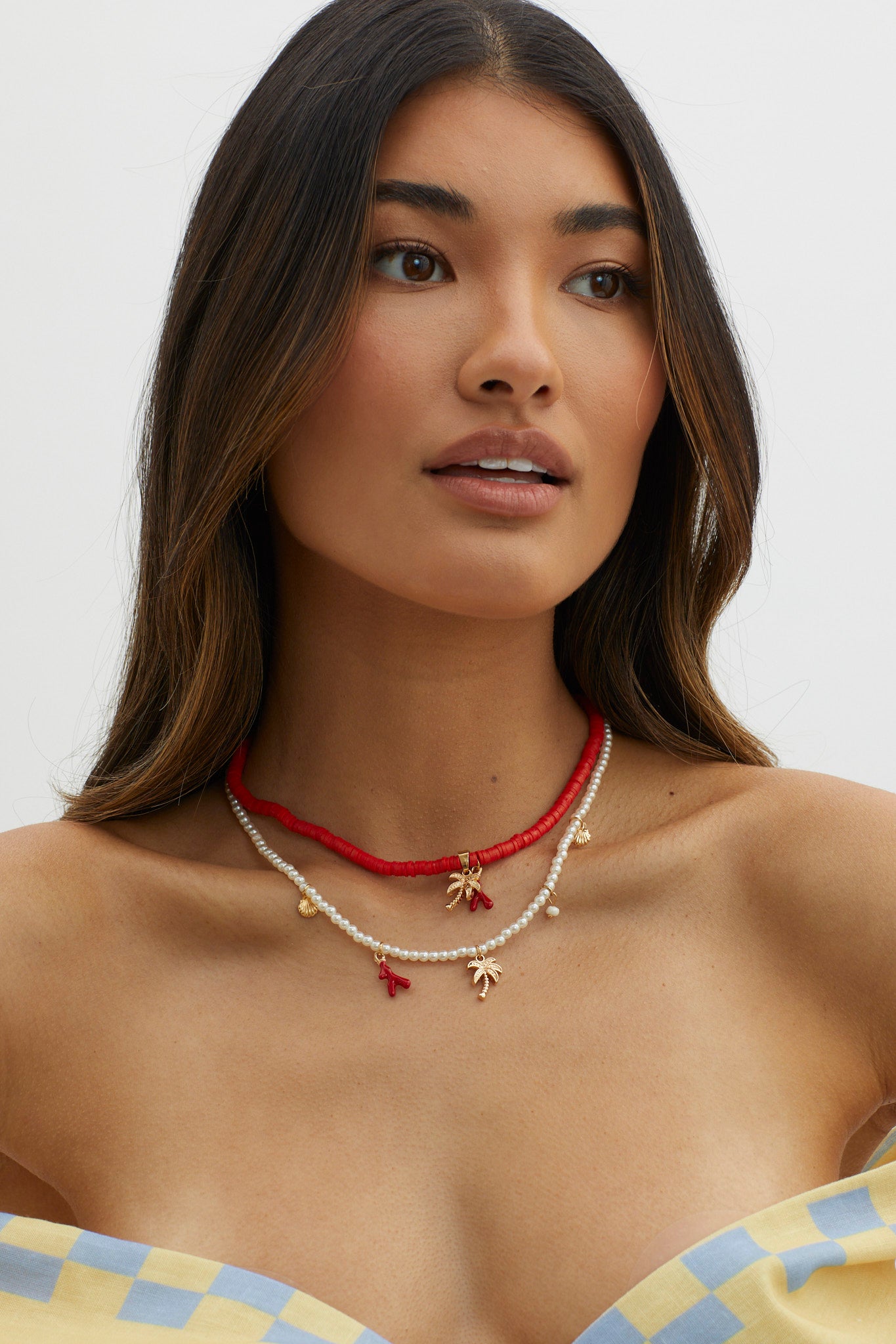 Tahiti Sunset Pearl Beach Necklace Gold by Selfie Leslie Australia