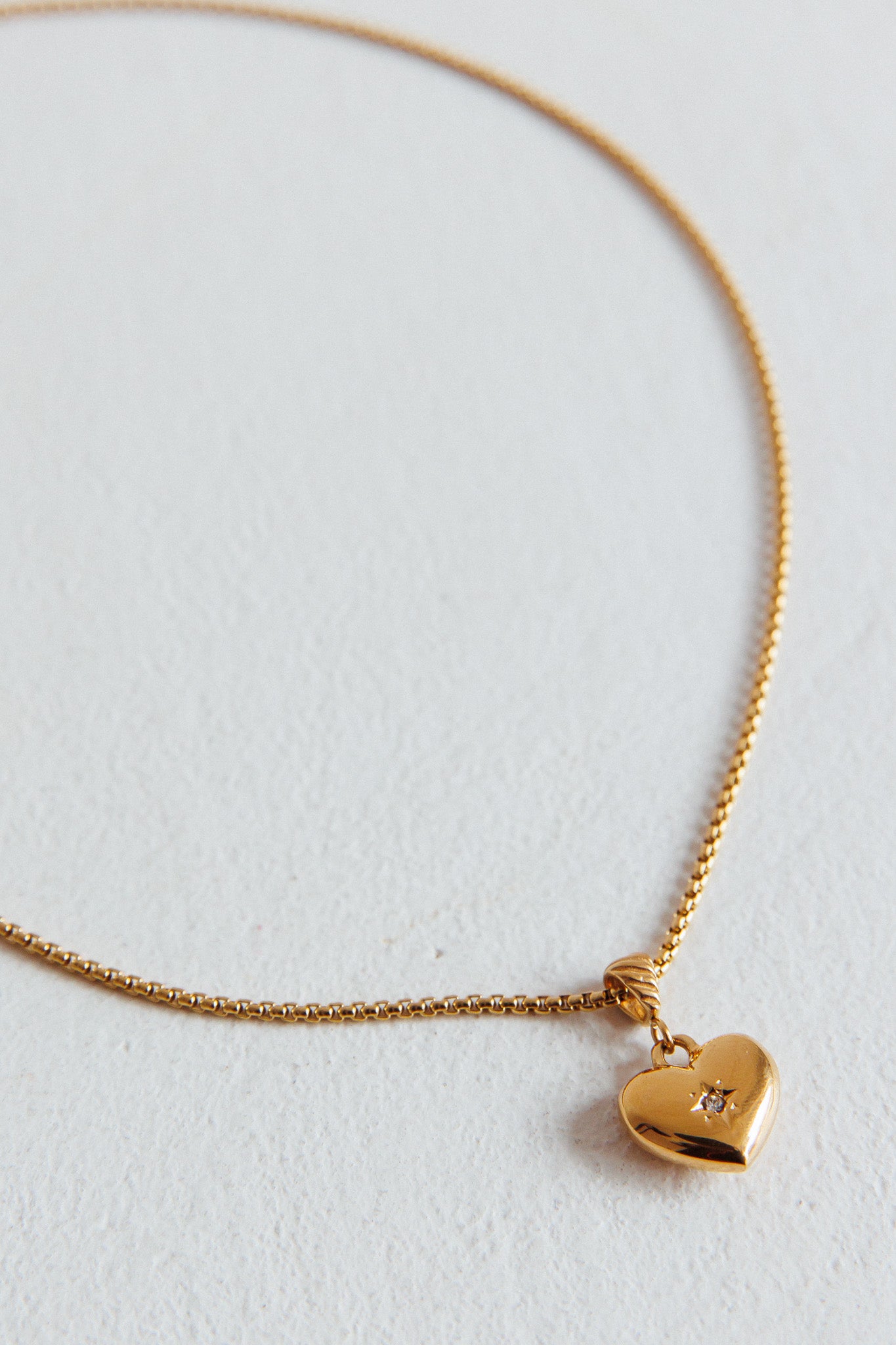 Cora Puffed Heart Pendant Necklace Gold by Selfie Leslie Australia