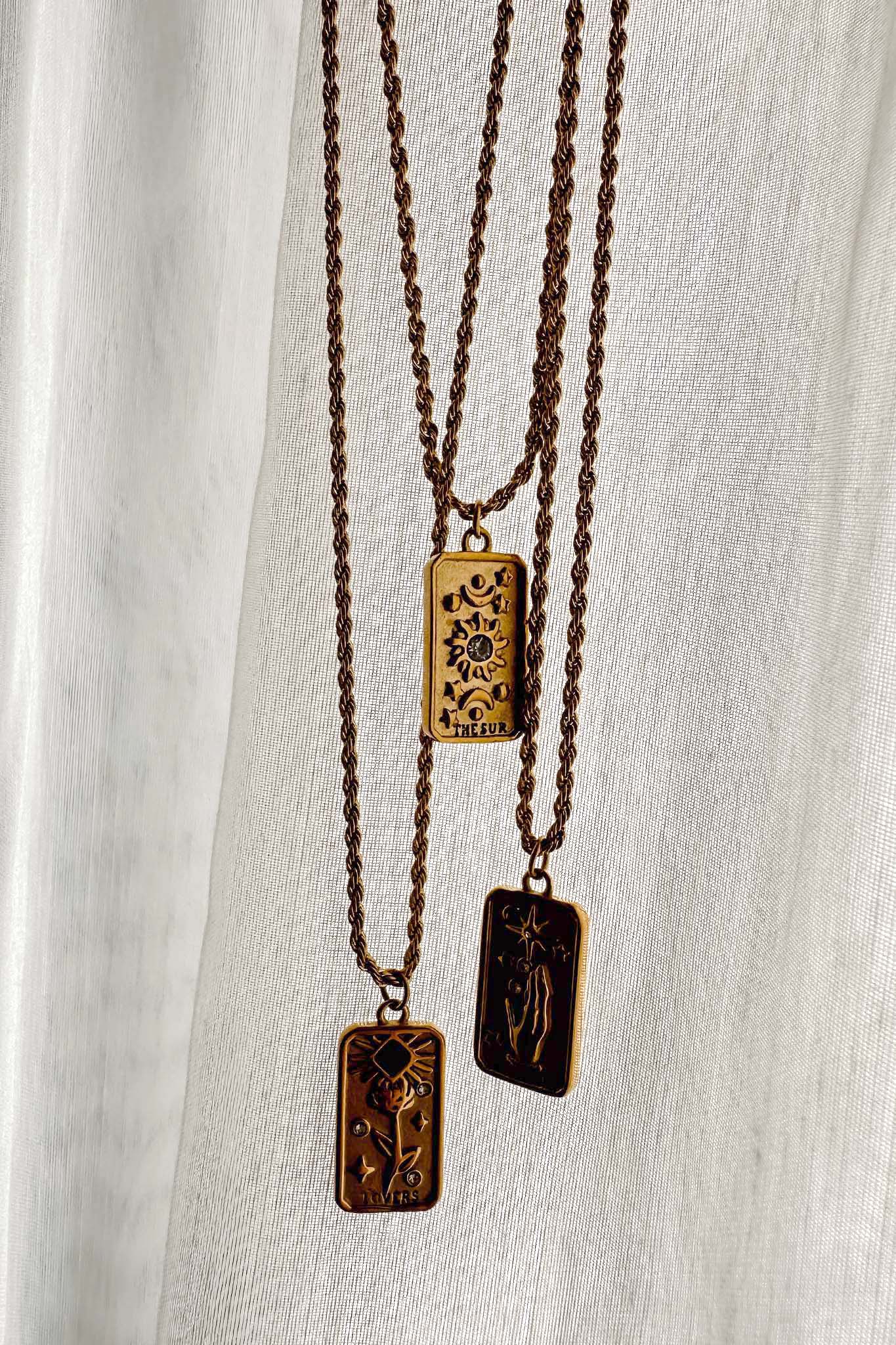 Sol Rope Chain Pendant Necklace Gold by Selfie Leslie Australia