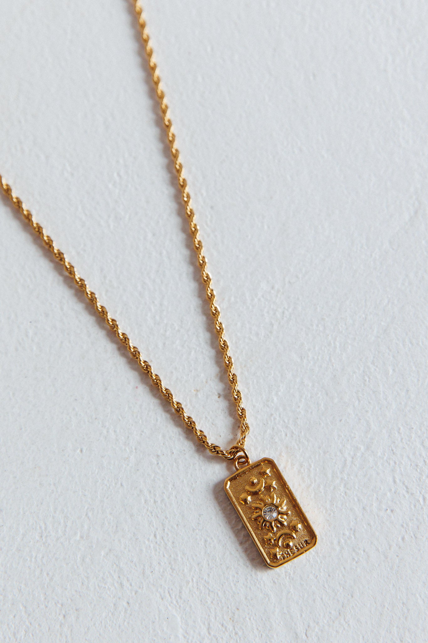 Sol Rope Chain Pendant Necklace Gold by Selfie Leslie Australia