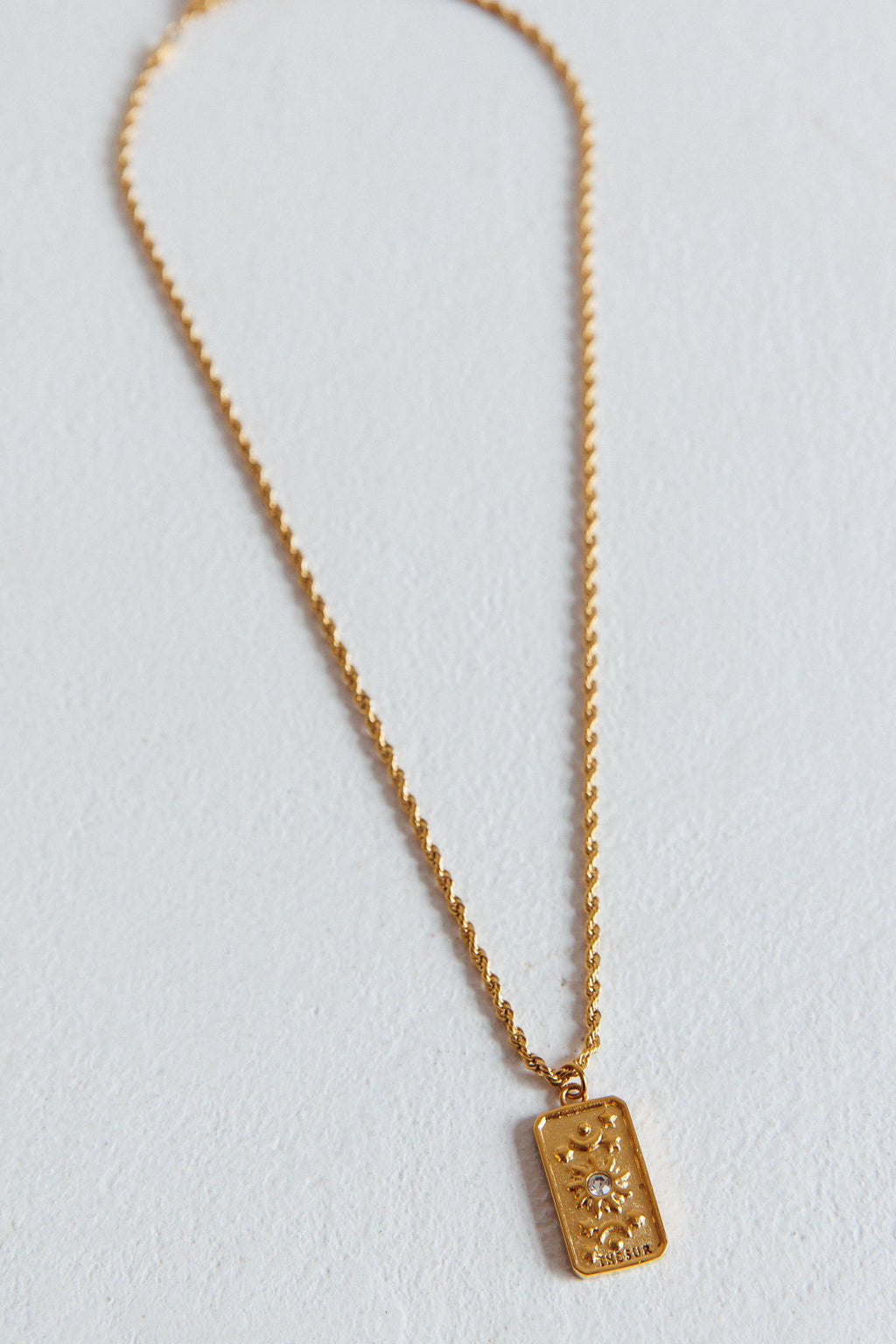Sol Rope Chain Pendant Necklace Gold by Selfie Leslie Australia