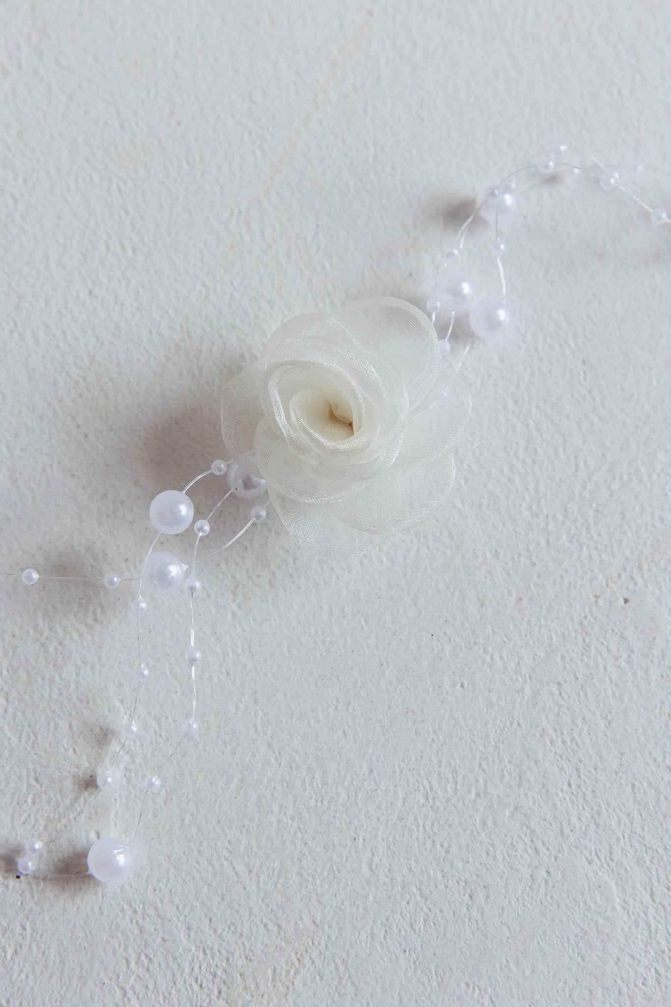 Magic Moments Chiffon Rose Choker Necklace Pearl by Selfie Leslie Australia