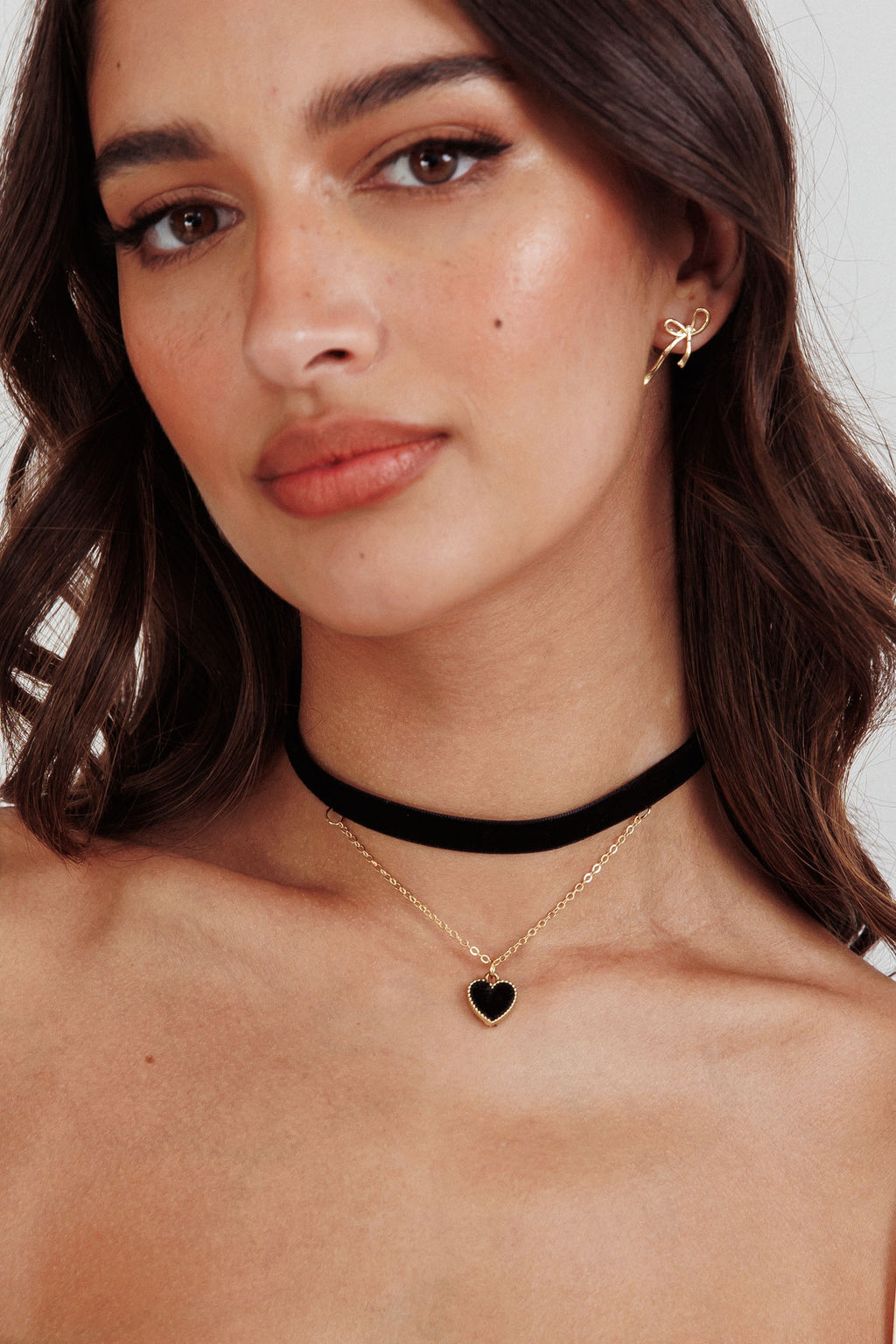 Rosie Velvet Heart Choker Necklace Black by Selfie Leslie Australia