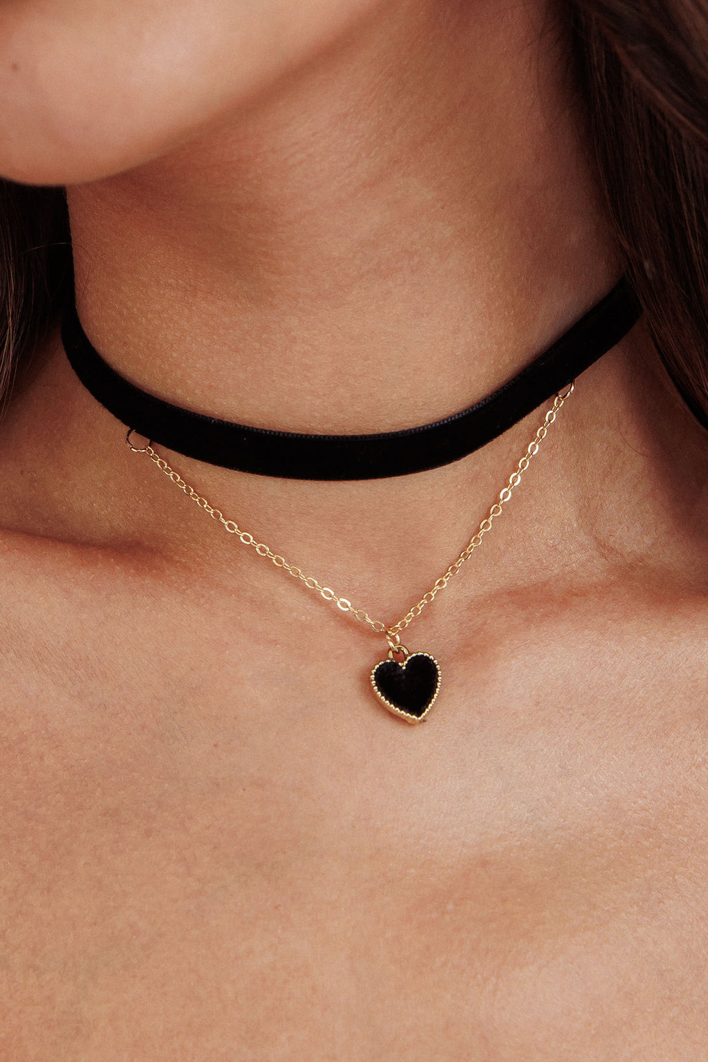 Rosie Velvet Heart Choker Necklace Black by Selfie Leslie Australia