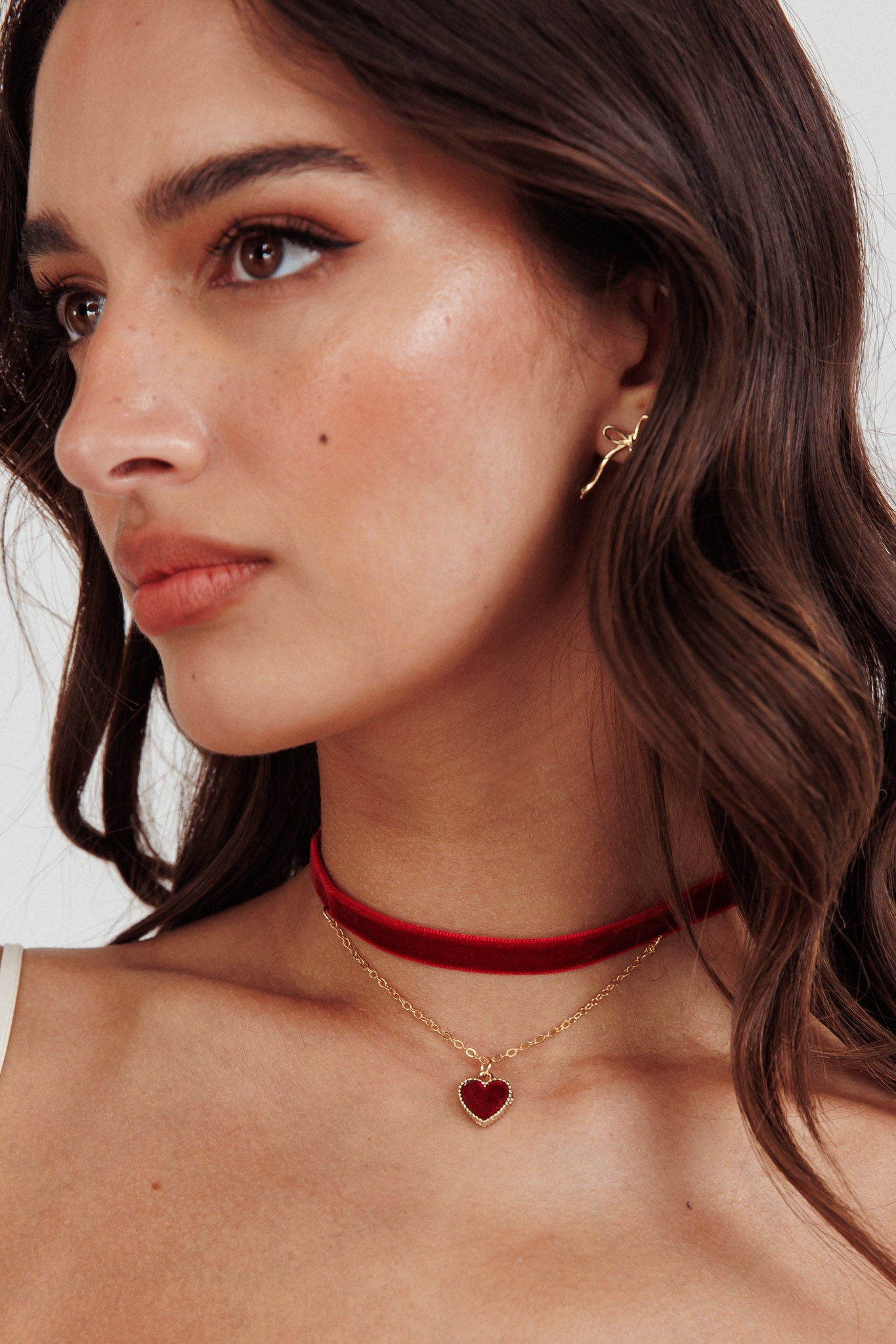 Rosie Velvet Heart Choker Necklace Red by Selfie Leslie Australia