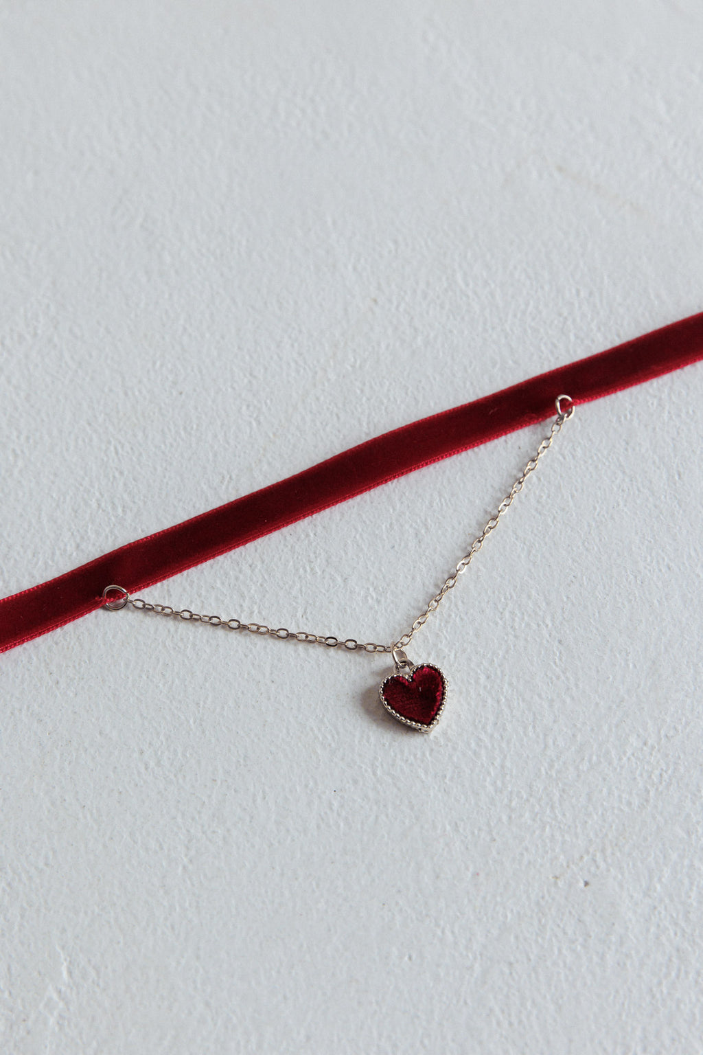 Rosie Velvet Heart Choker Necklace Red by Selfie Leslie Australia