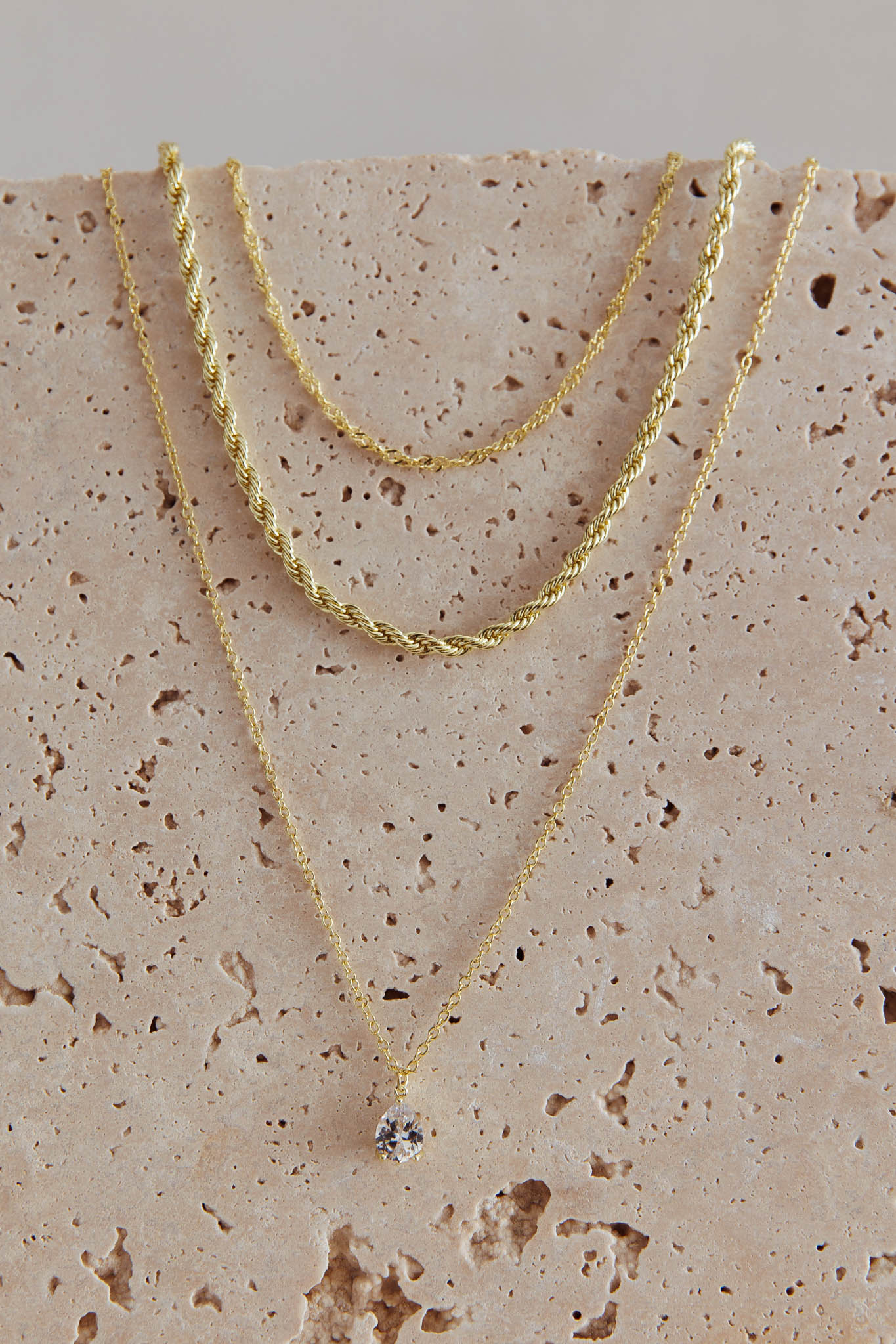 Aubrey Crystal Pendant Necklace Set Gold by Selfie Leslie Australia