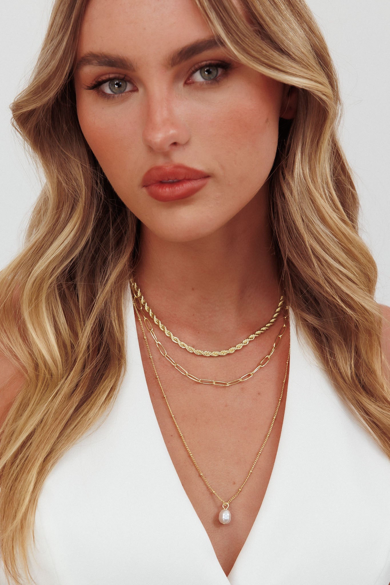 Allie Multi Length Necklace Set Gold by Selfie Leslie Australia