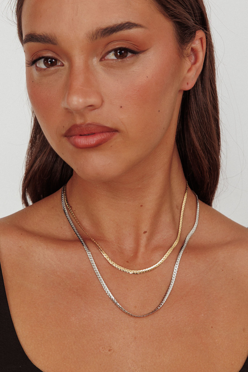 Dannielle Flat Link Chain Set Two-Tone Mixed by Selfie Leslie Australia