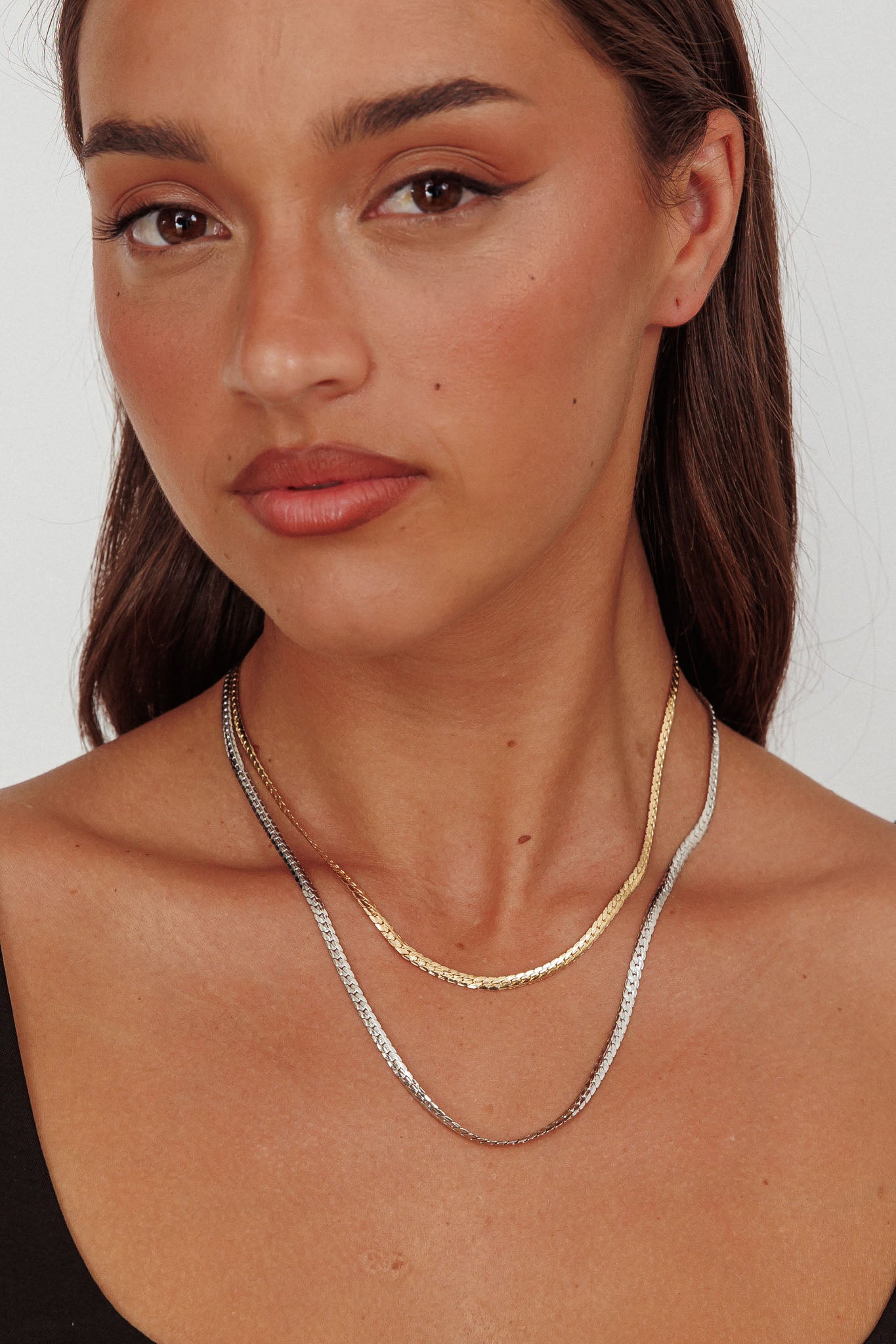 Dannielle Flat Link Chain Set Two-Tone Mixed by Selfie Leslie Australia