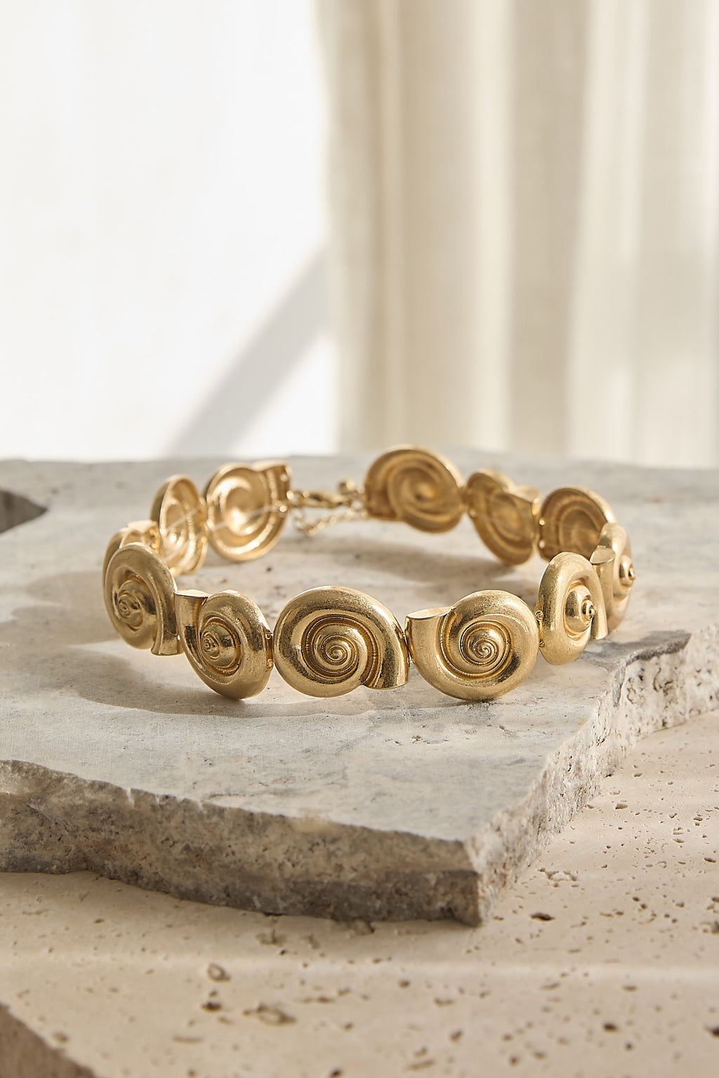 Serenova Spiral Shell Collar Necklace Gold by Selfie Leslie Australia