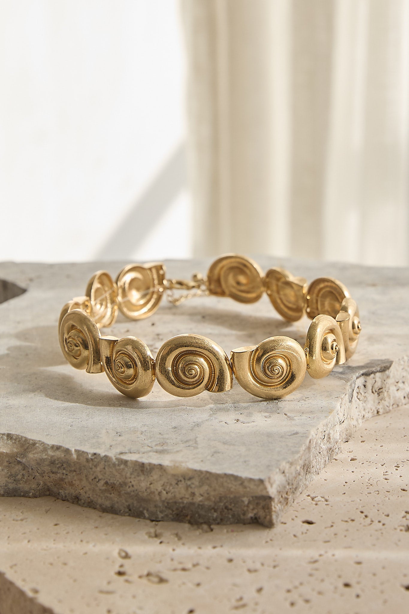 Serenova Spiral Shell Collar Necklace Gold by Selfie Leslie Australia