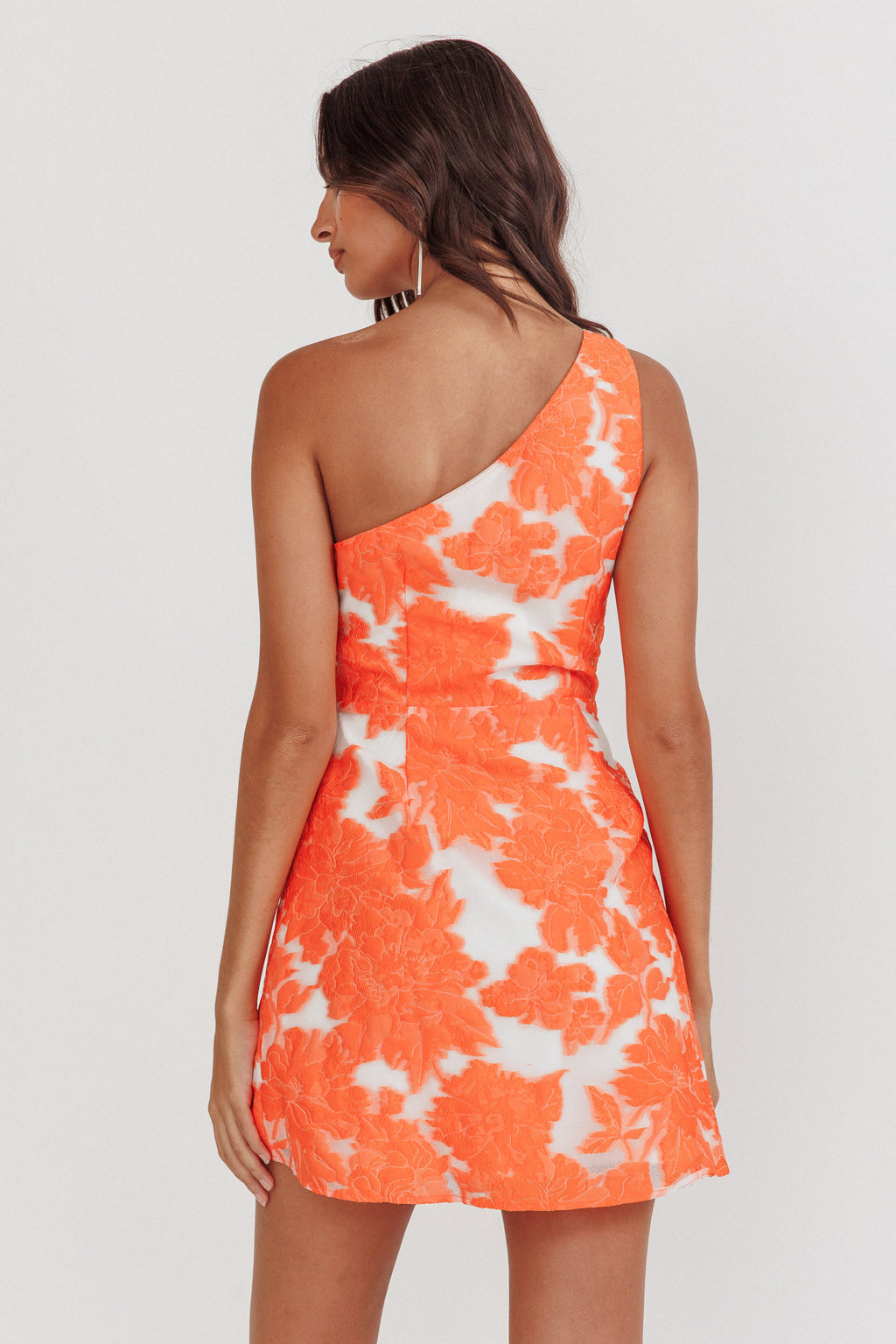 Inner Power One-Shoulder Mini Dress Orange by Selfie Leslie Australia