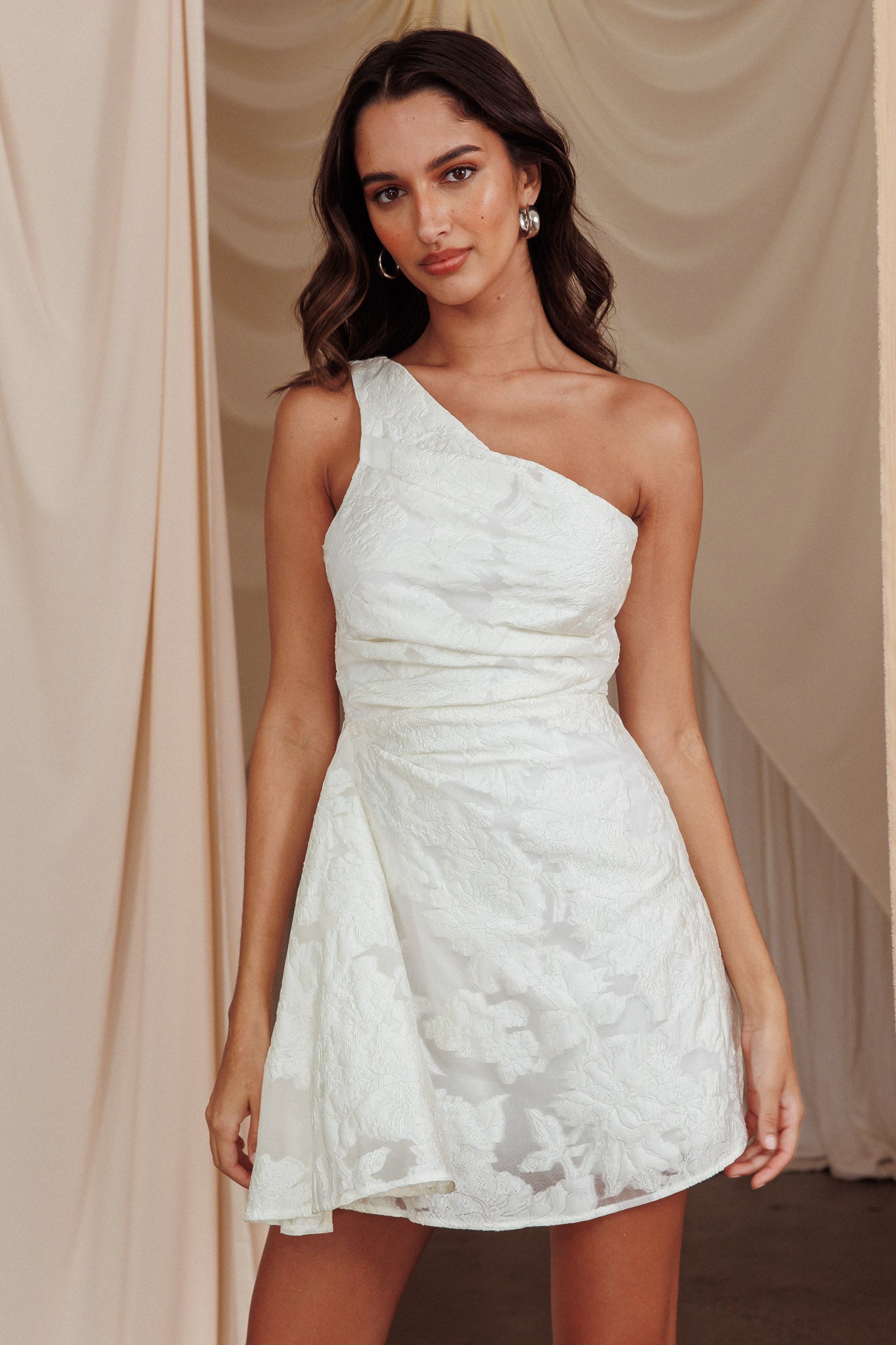 Inner Power One-Shoulder Mini Dress White by Selfie Leslie Australia