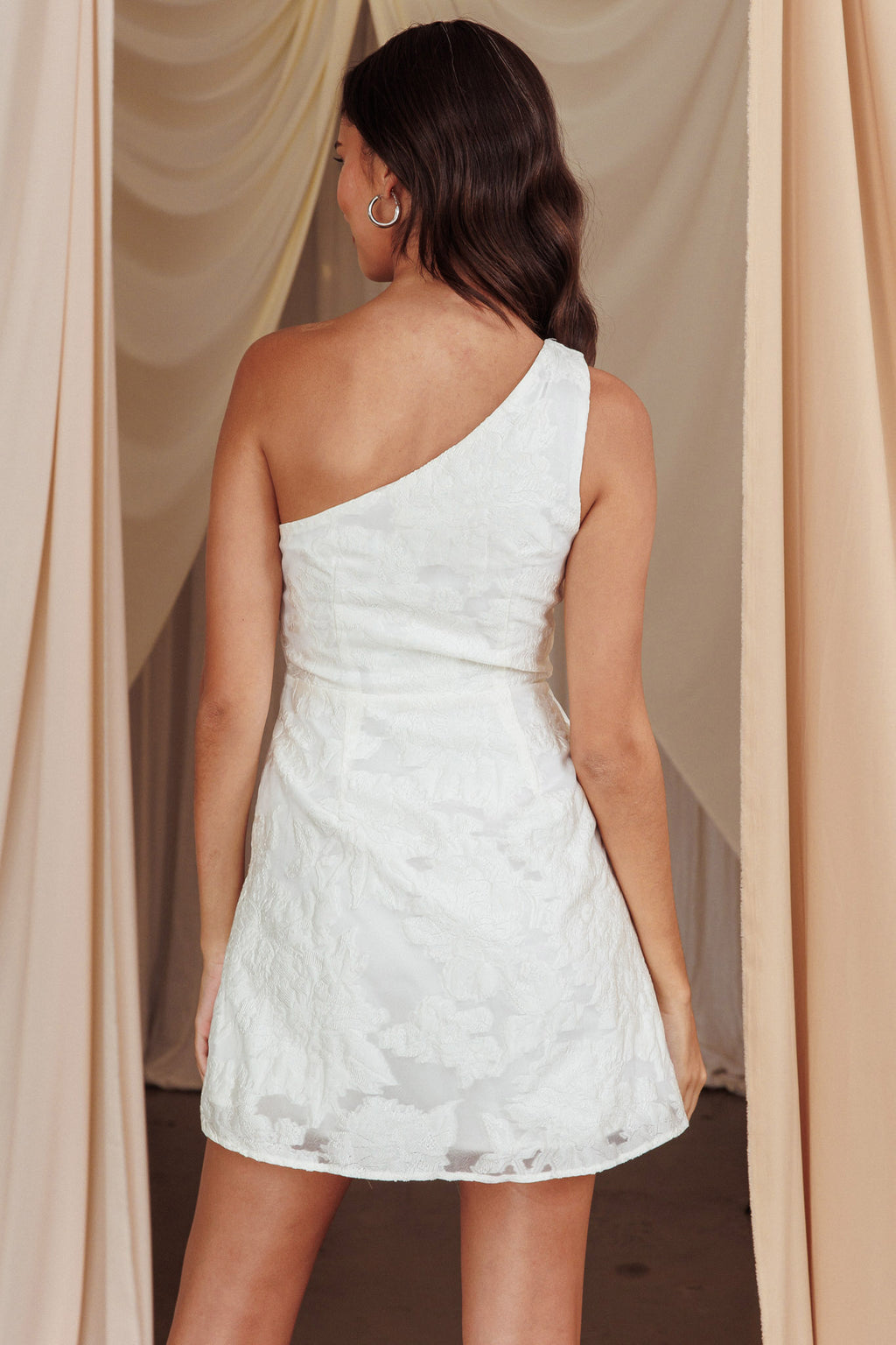 Inner Power One-Shoulder Mini Dress White by Selfie Leslie Australia