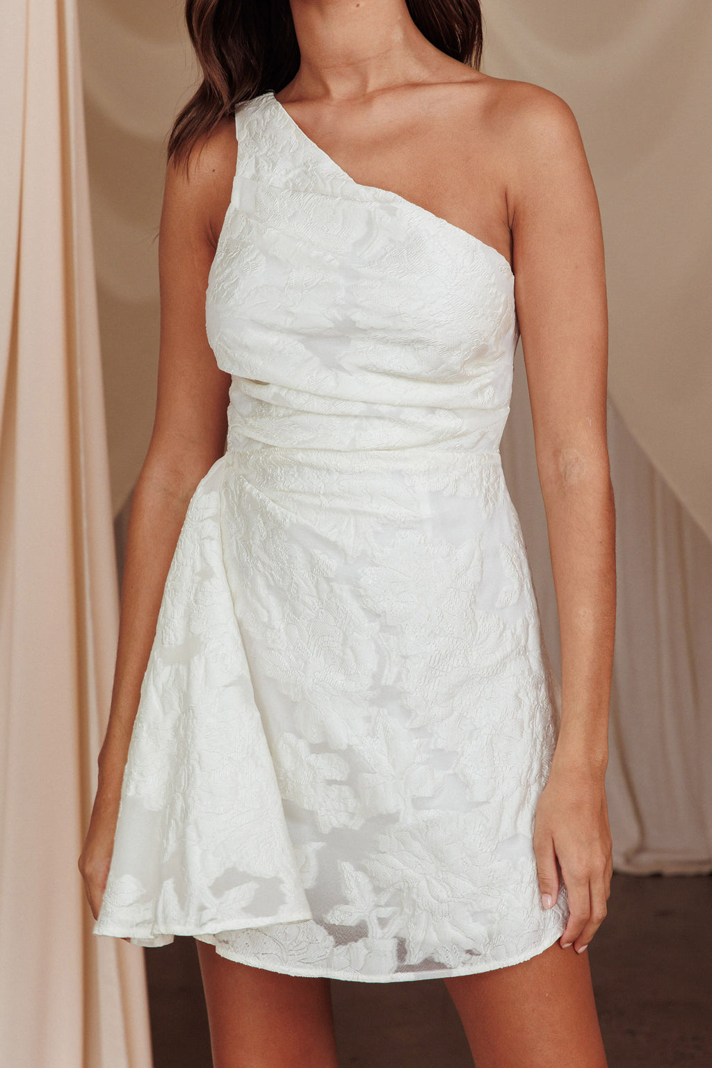 Inner Power One-Shoulder Mini Dress White by Selfie Leslie Australia