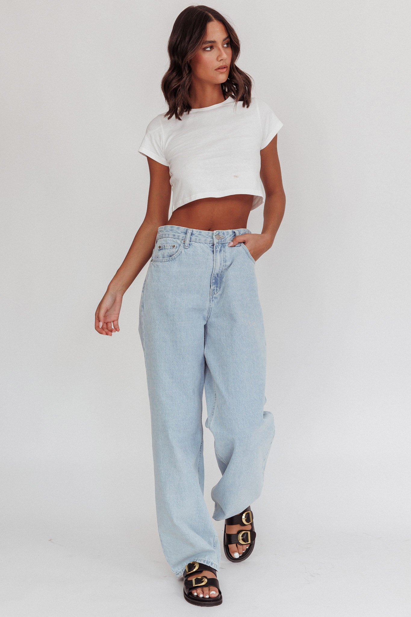 Olly Cropped Baby Tee White by Selfie Leslie Australia