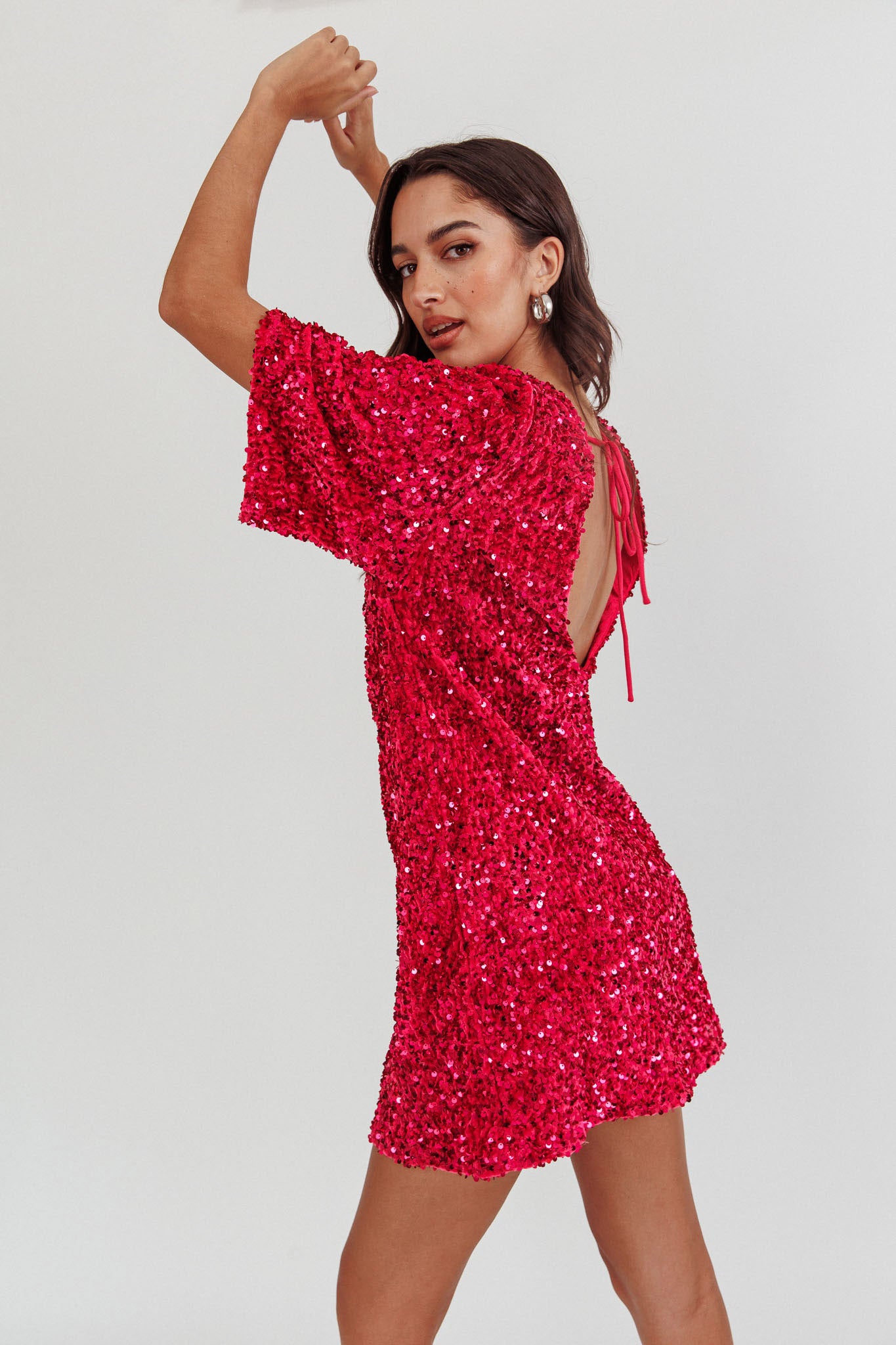 Miramar Backless Sequin Dress Fuchsia | Selfie Leslie Australia Miramar Backless Sequin Dress Fuchsia | Selfie Leslie Australia