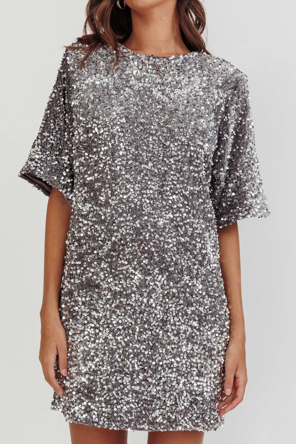 Miramar Backless Sequin Dress Silver by Selfie Leslie Australia