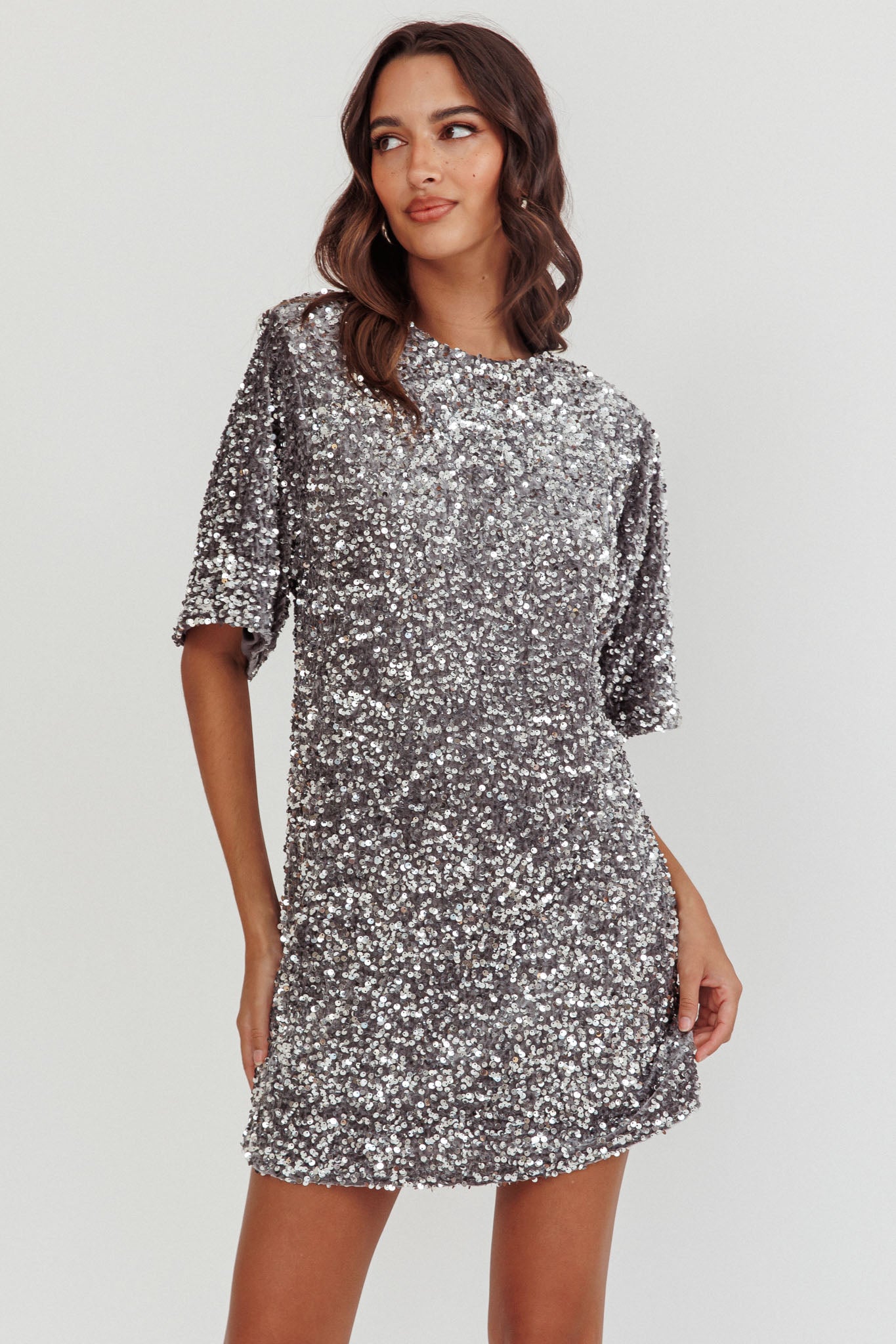 Miramar Backless Sequin Dress Fuchsia main image 1