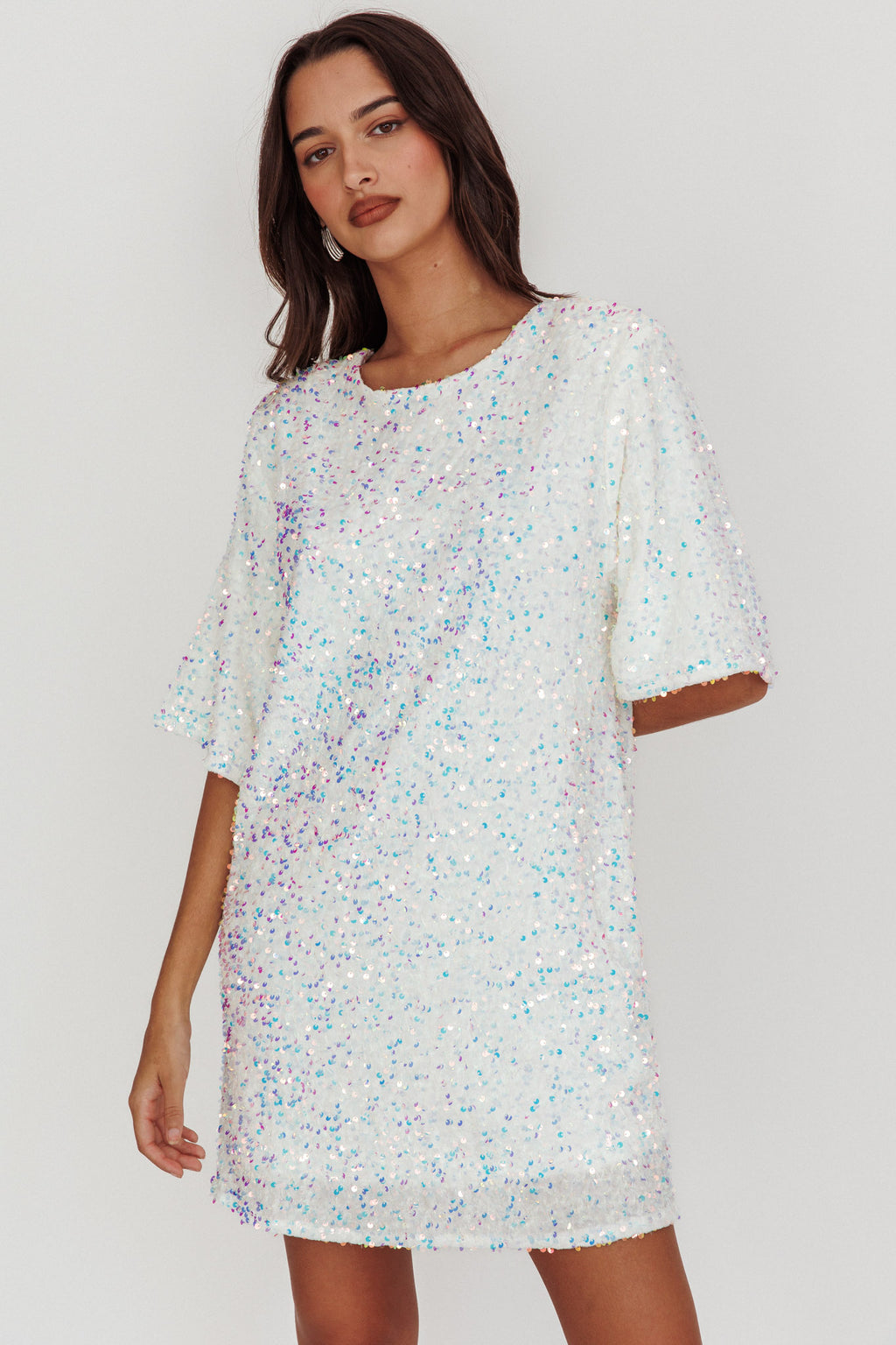 Miramar Backless Sequin Dress White by Selfie Leslie Australia