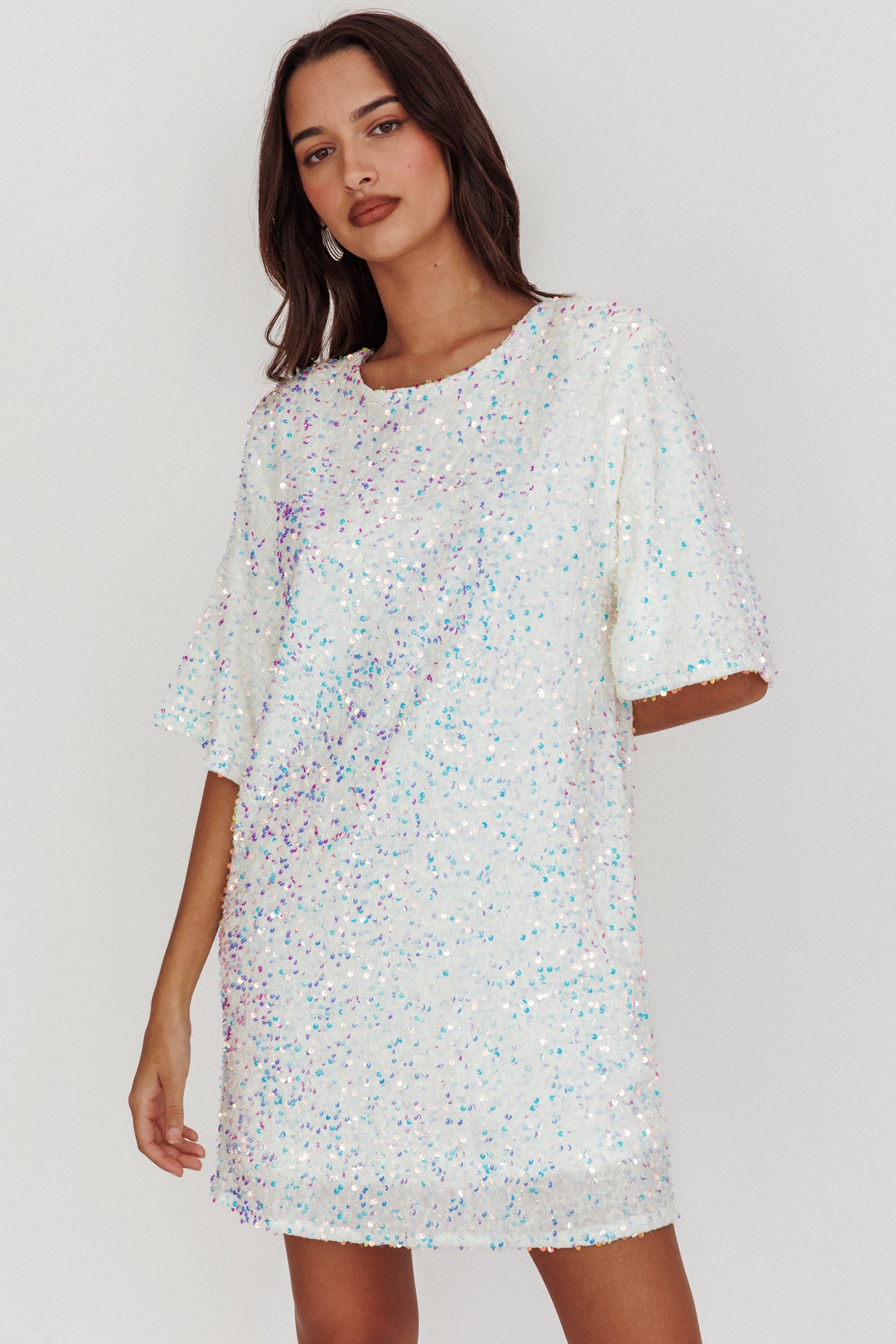 Miramar Backless Sequin Dress White by Selfie Leslie Australia