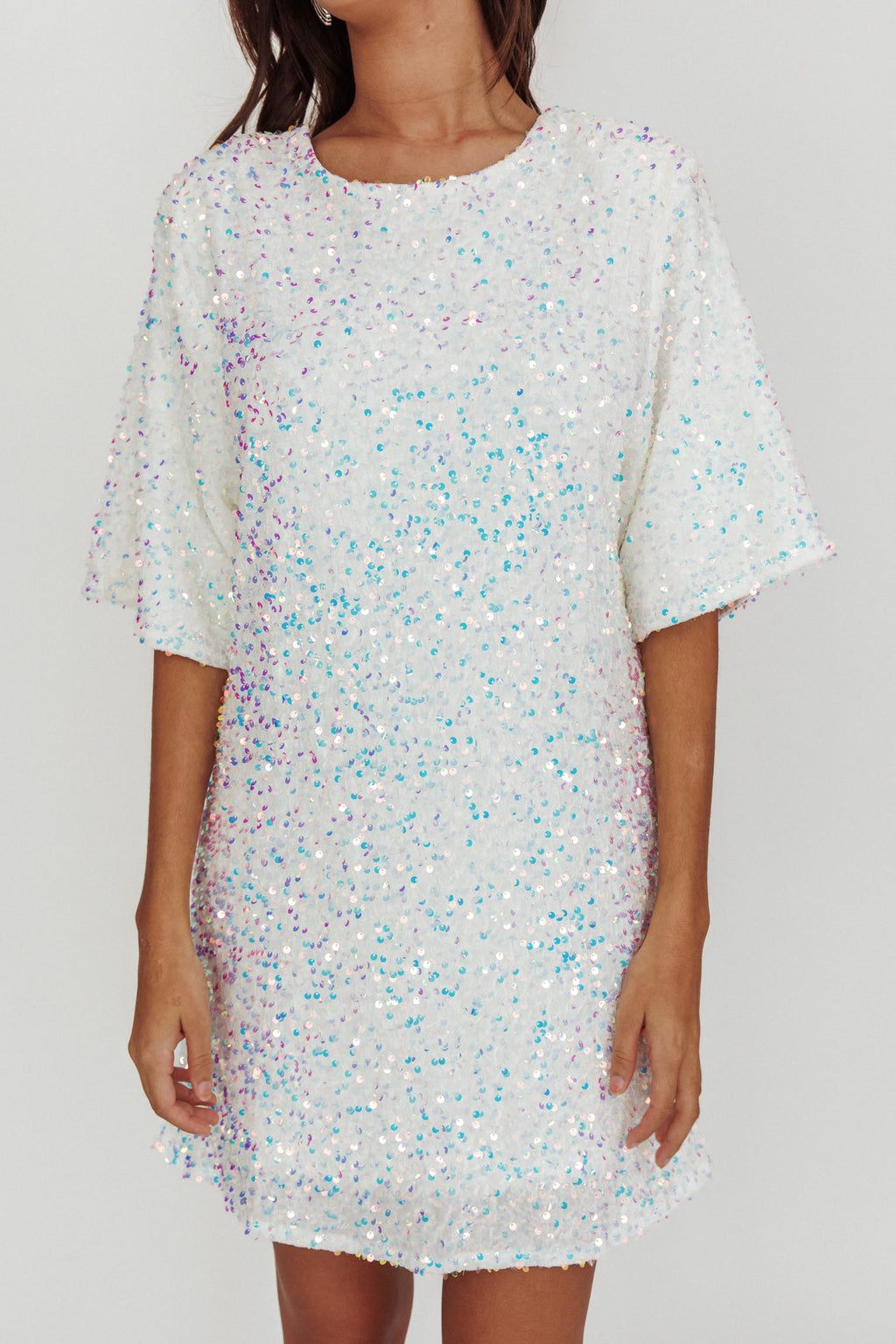 Miramar Backless Sequin Dress White by Selfie Leslie Australia