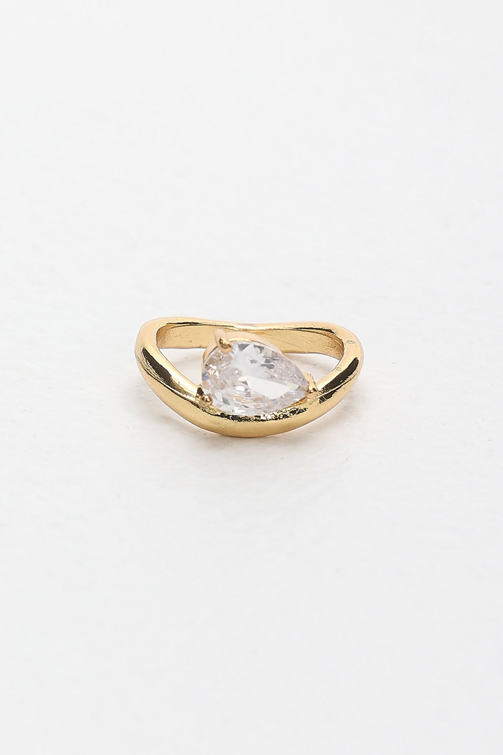 Angelisse Crystal Pear Ring Gold by Selfie Leslie Australia