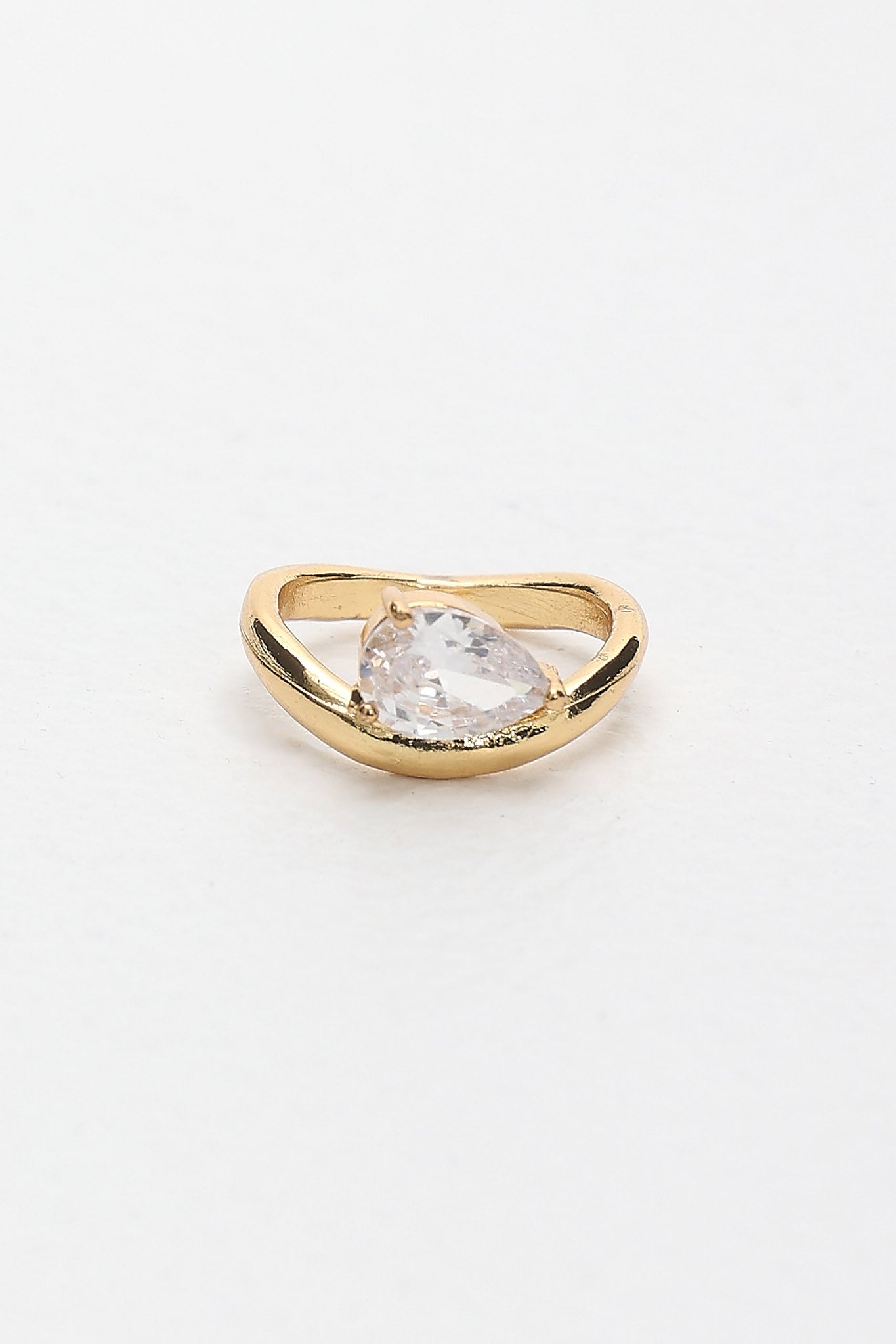 Angelisse Crystal Pear Ring Gold by Selfie Leslie Australia