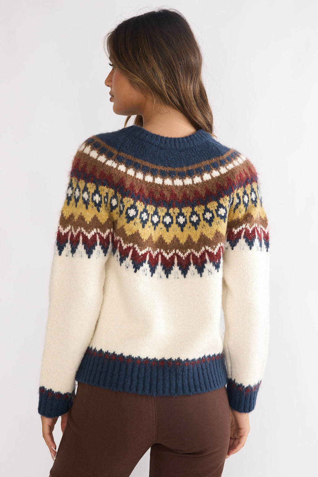 Irelia Long Sleeve Knit Top Ivory Multi by Selfie Leslie Australia
