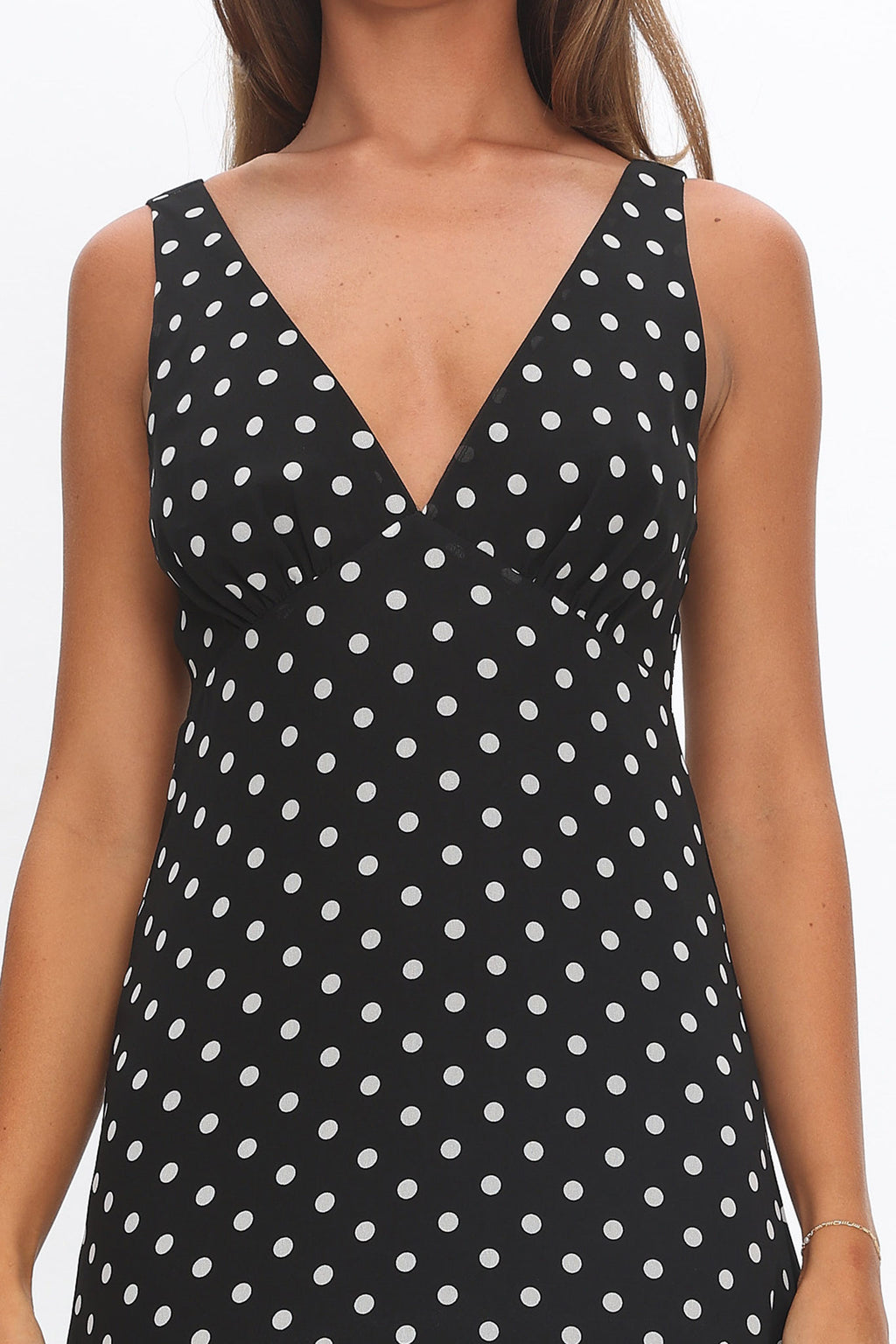 Rosewood V-Neckline Maxi Dress Polka Dot Black by Selfie Leslie Australia