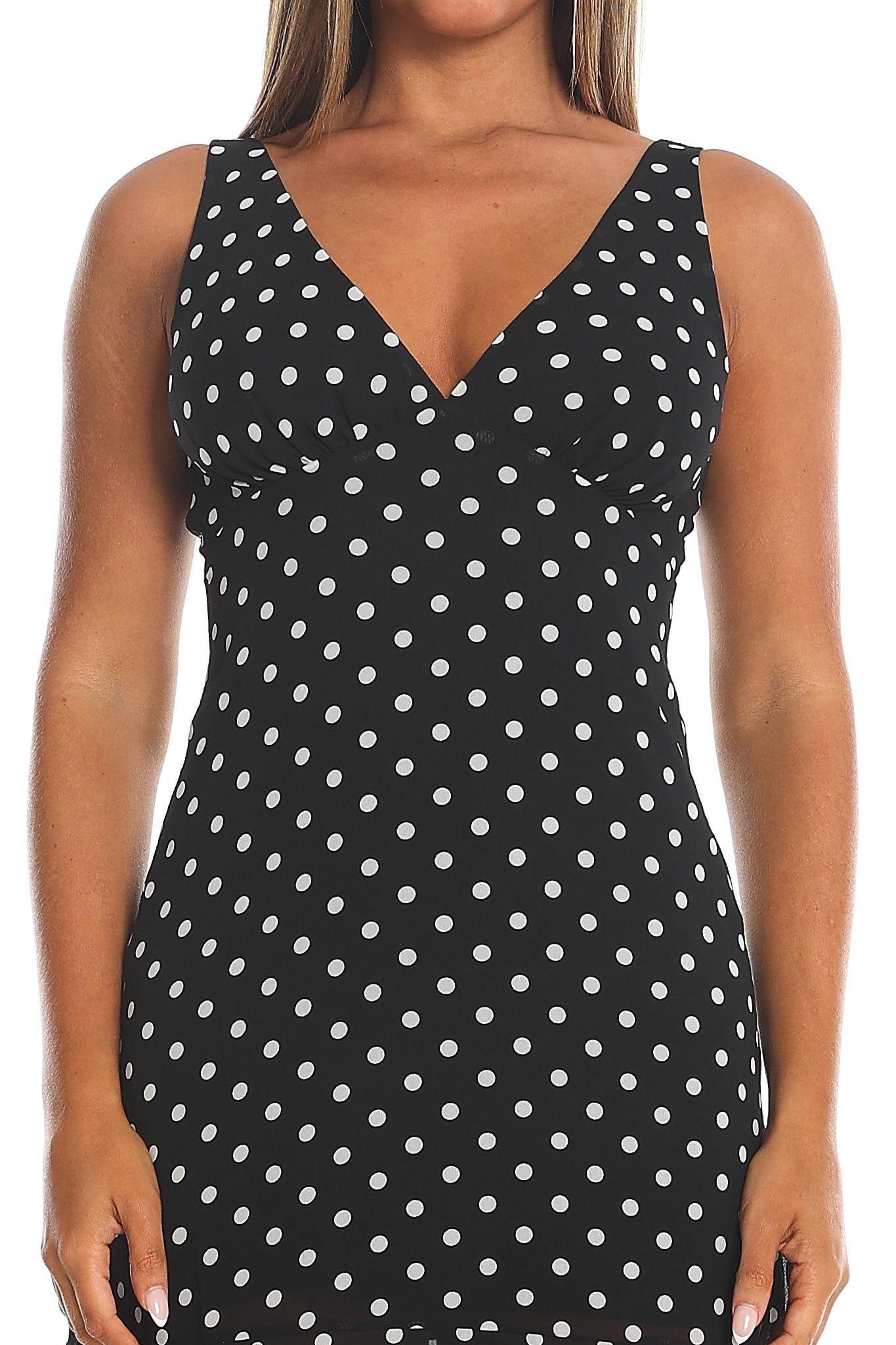 Rosewood V-Neckline Maxi Dress Polka Dot Black