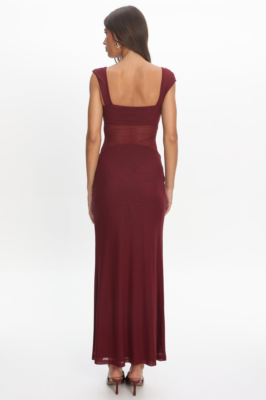 Renella Mesh Waist Maxi Dress Wine by Selfie Leslie Australia