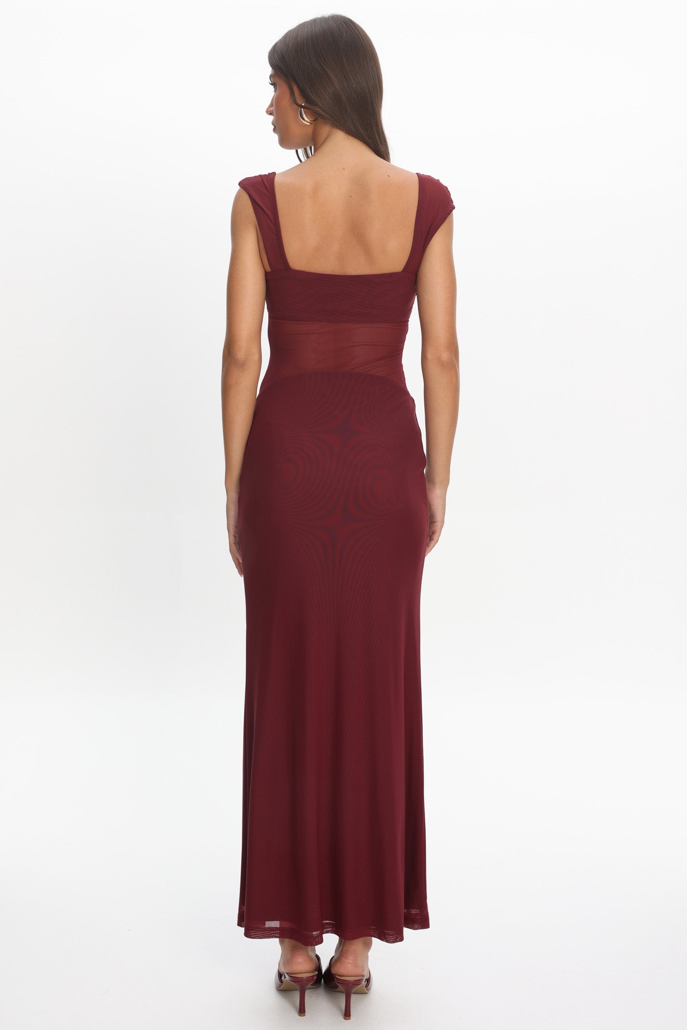 Renella Mesh Waist Maxi Dress Wine by Selfie Leslie Australia